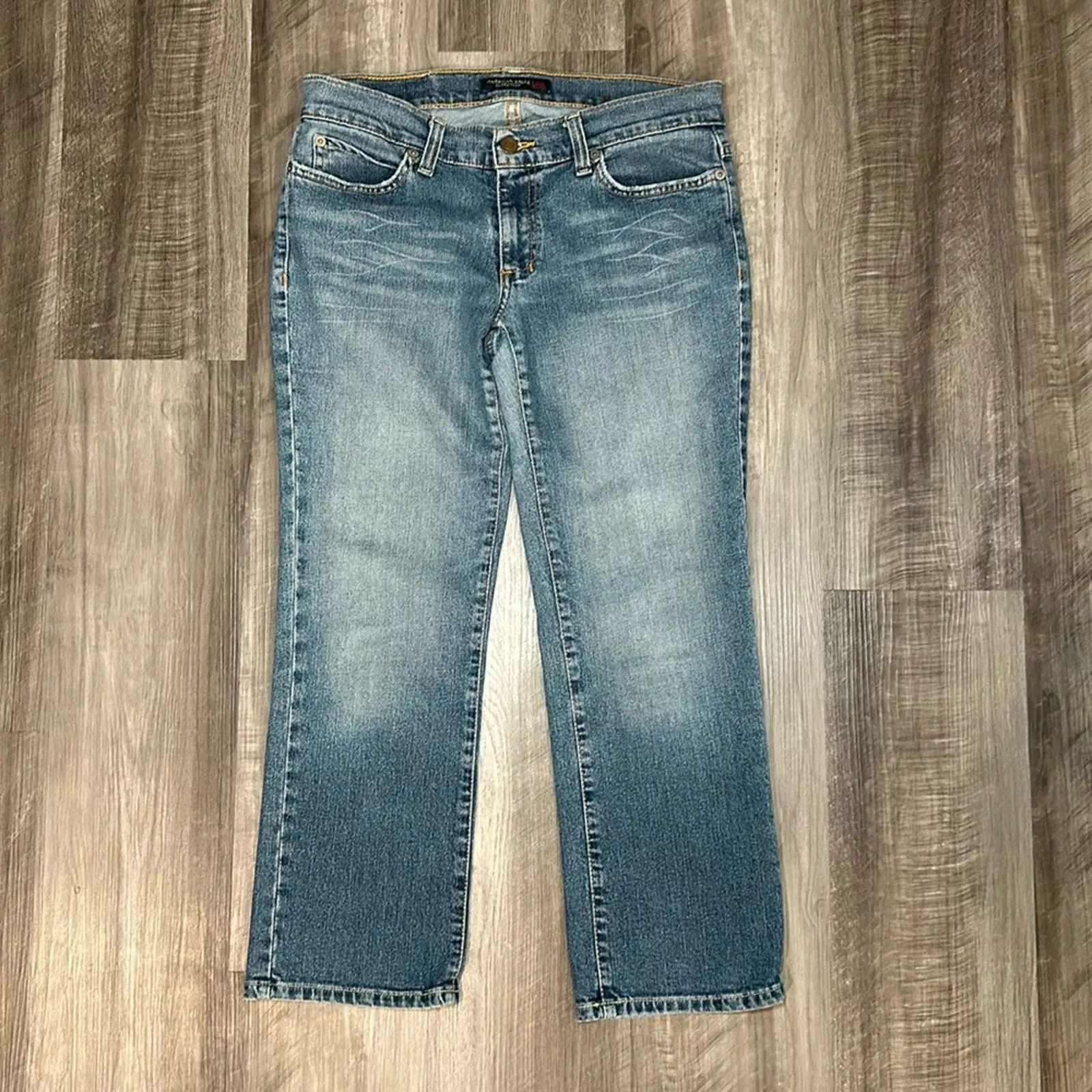 American Eagle Outfitters Jeans American Eagle Outfitters American Eagle Straight Cropped Jeans - 6 Blue