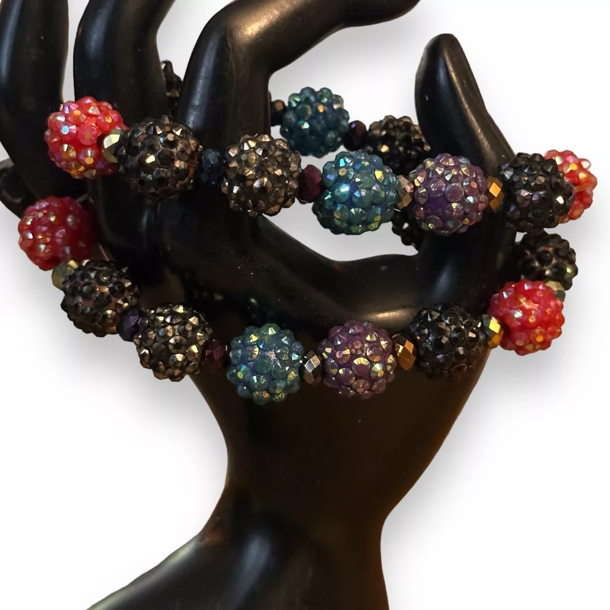 Other Bracelets Other Multicolor sparkly studded bead stretch bracelets