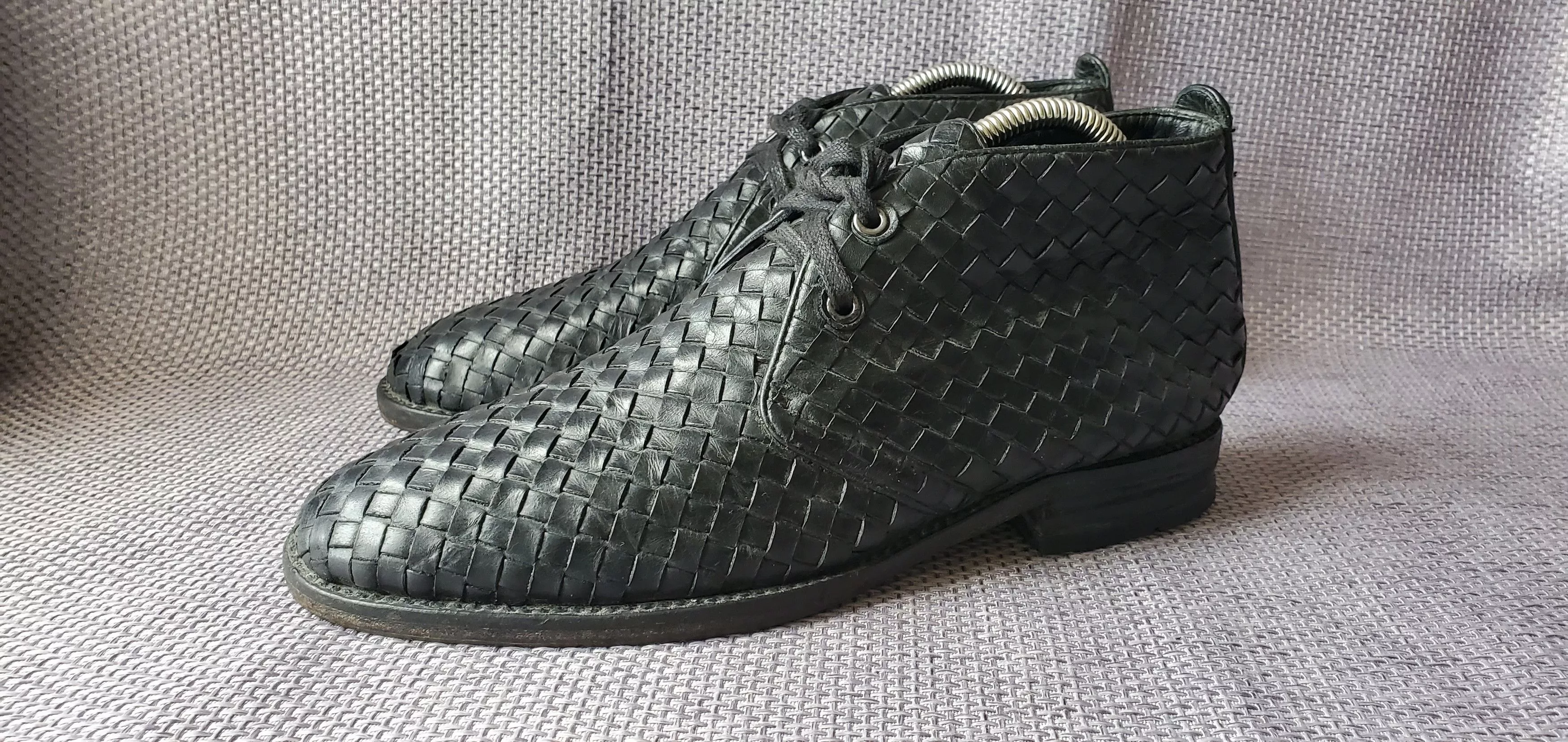 Bottega Veneta Boots Bottega Veneta Woven Ankle Boots Black