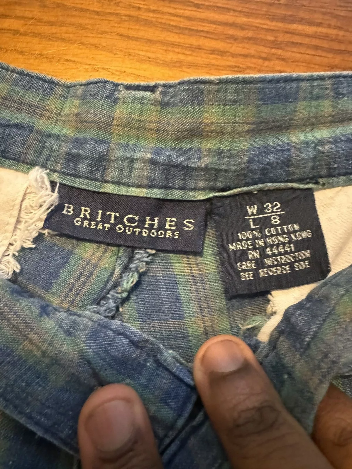 Vintage Shorts Vintage Britches Flannel Shorts Blue