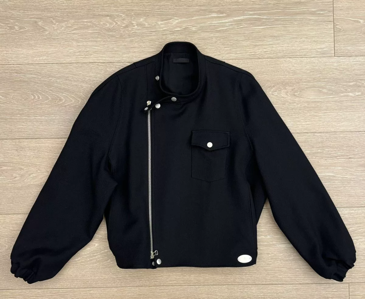 3MAN Light Jackets 3MAN Black wool riding blouson jacket