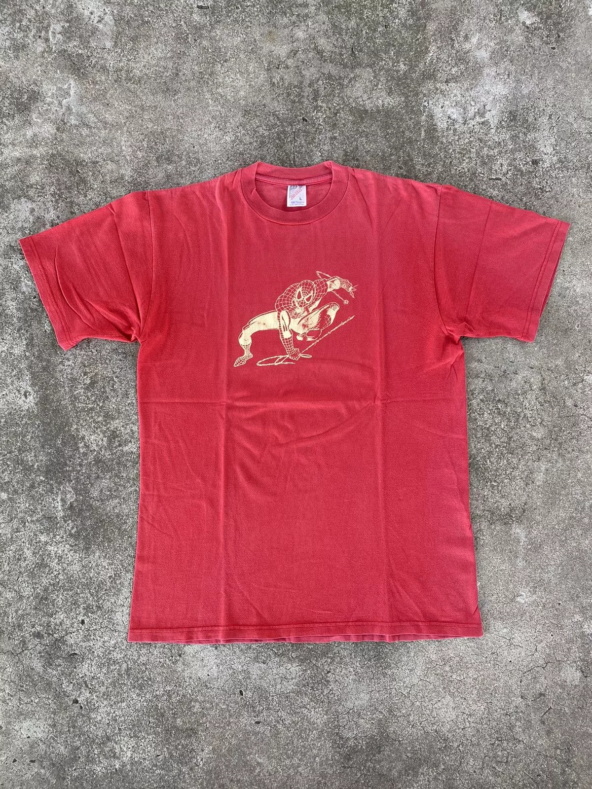 Marvel Comics Short Sleeve T Shirts Marvel Comics × Vintage Vintage 90s Spiderman t-shirt Red