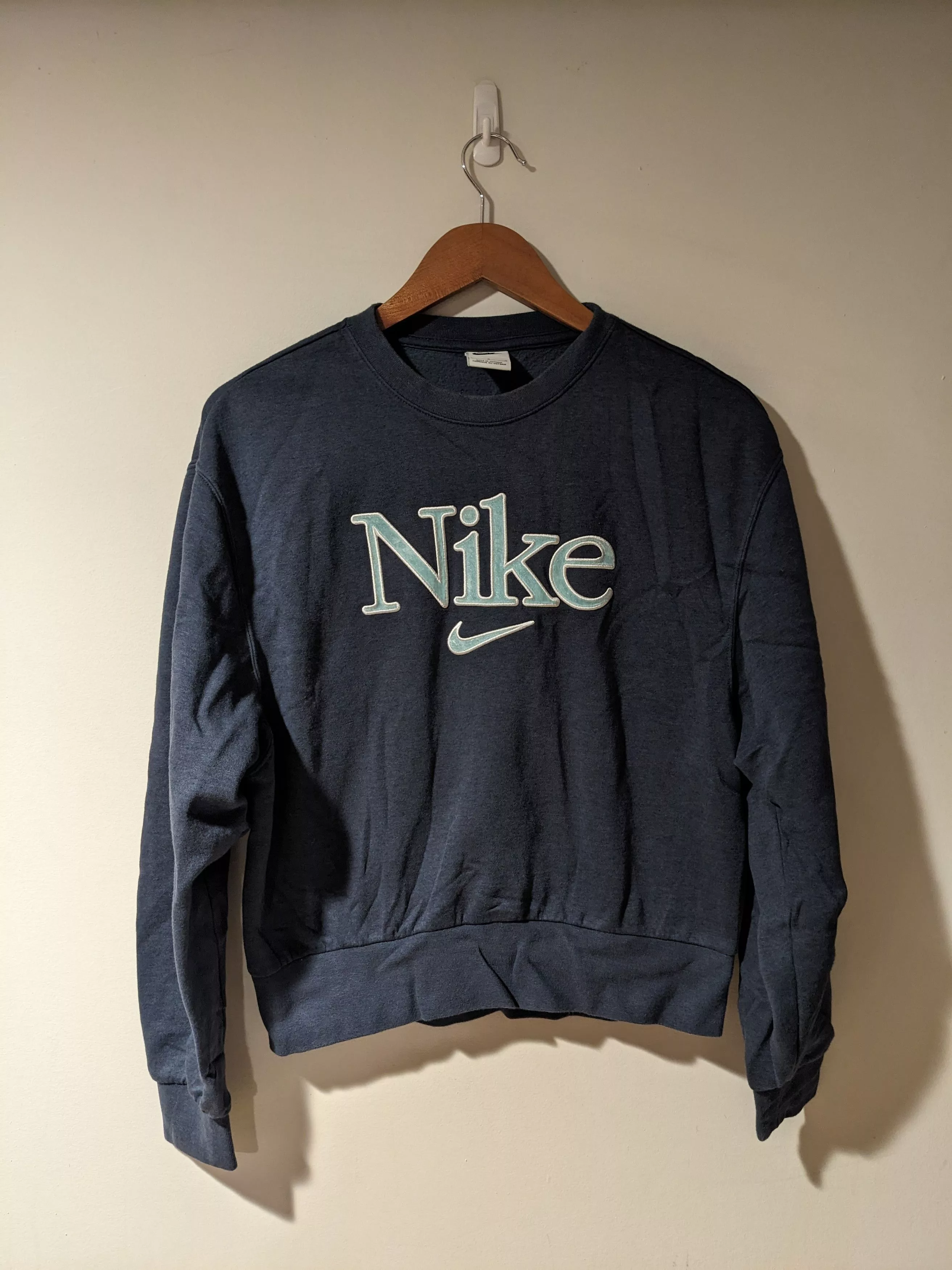 Nike Sweatshirts Nike × Vintage Nike Spell Out Center Swoosh Blue Woman's Large Sweatshirt Streetwear
