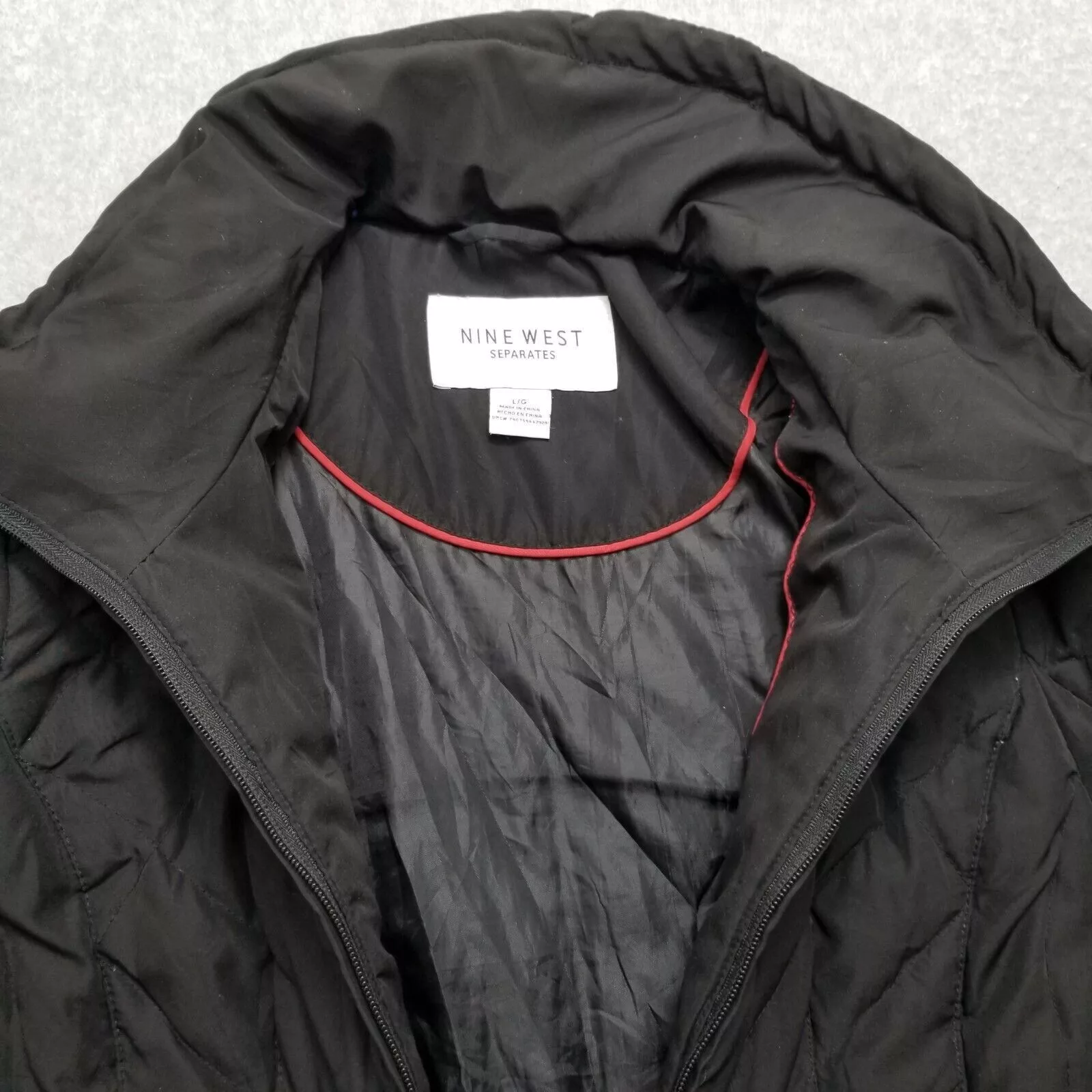 Nine West Jackets Nine West Puffer Jacket Womens Large Zip Pockets Duck Down Black