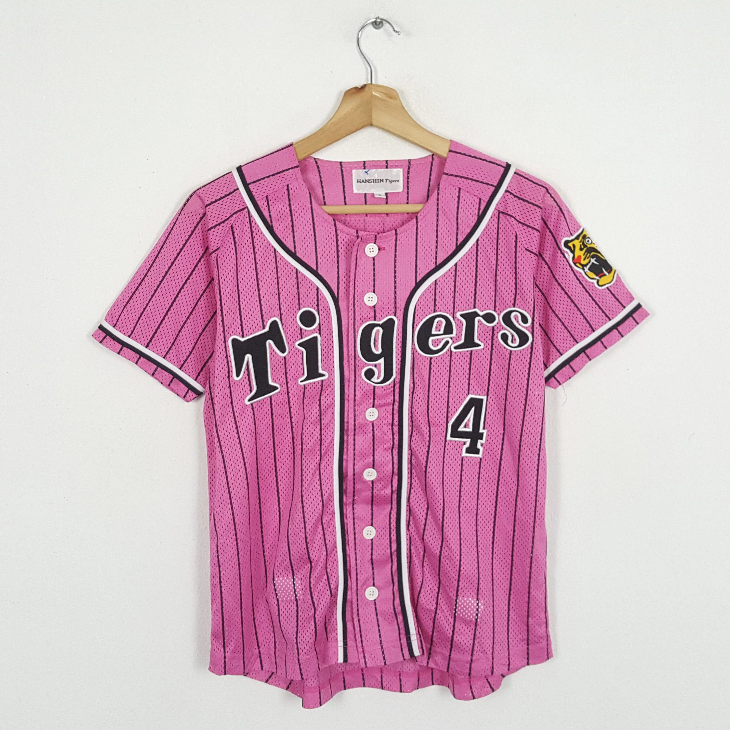 MLB Jerseys MLB × Vintage Vintage HANSHIN TIGERS Japanese Baseball Team Jerseys Pink Sportswear