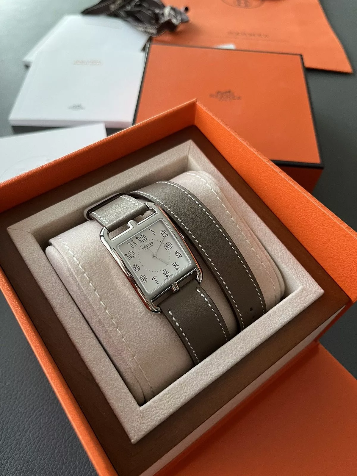 Hermes Watches Brand New Giftable Hermes Classic Cape Cod Large Model Gray