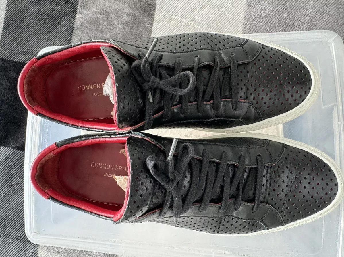 Common Projects Low Top Sneakers Common Projects Black Leather perforated Low top sz 41