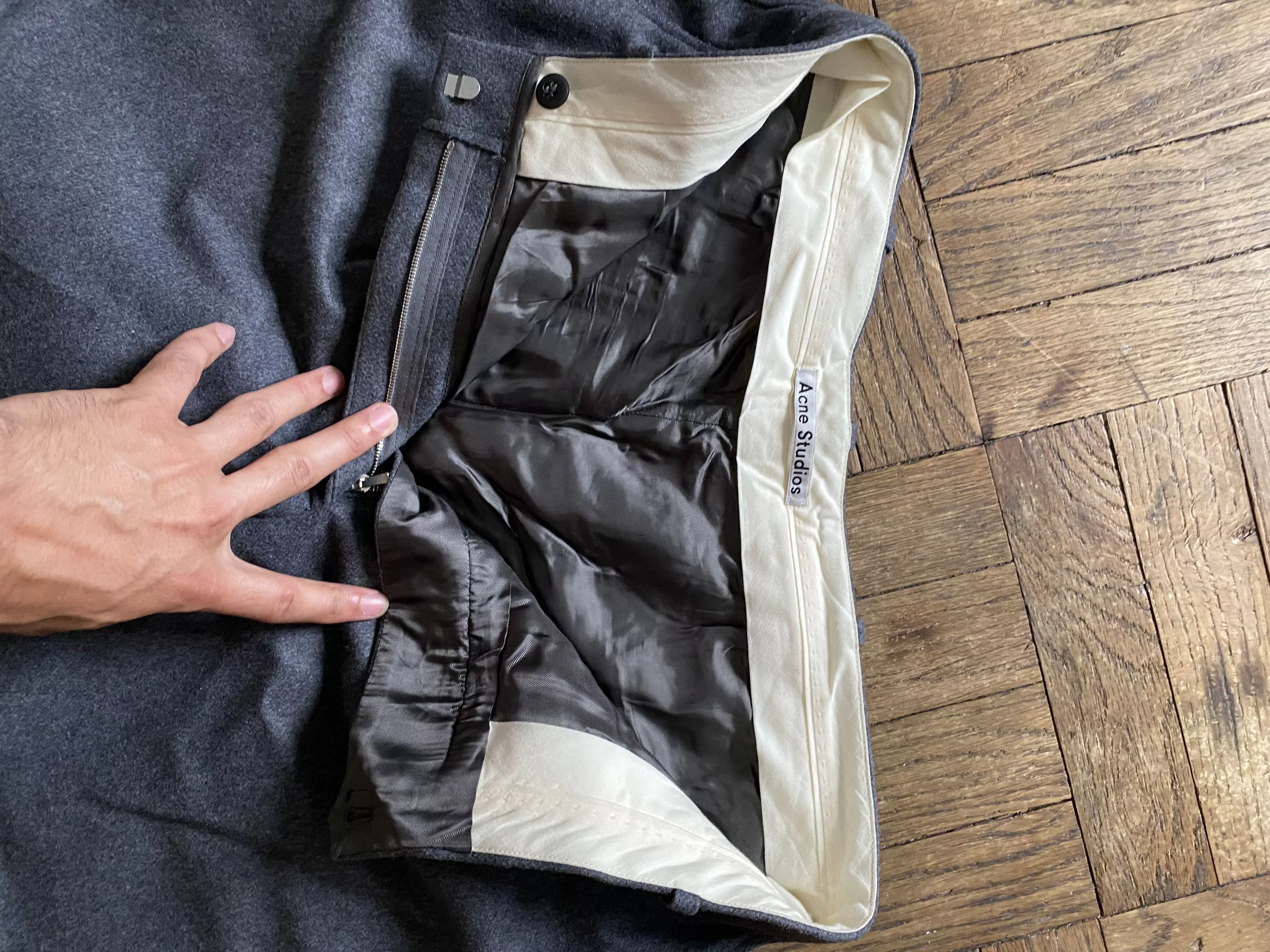 Acne Studios Casual Pants Acne Studios Wool Gray Trouser Cropped