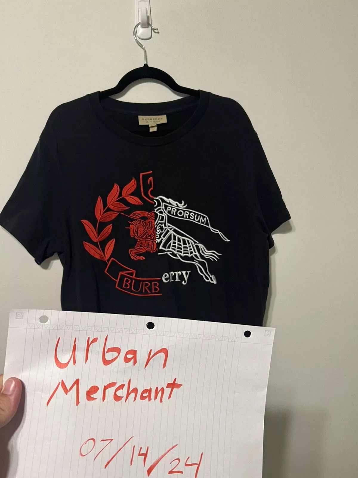 Burberry Short Sleeve T Shirts Burberry split tee Blue