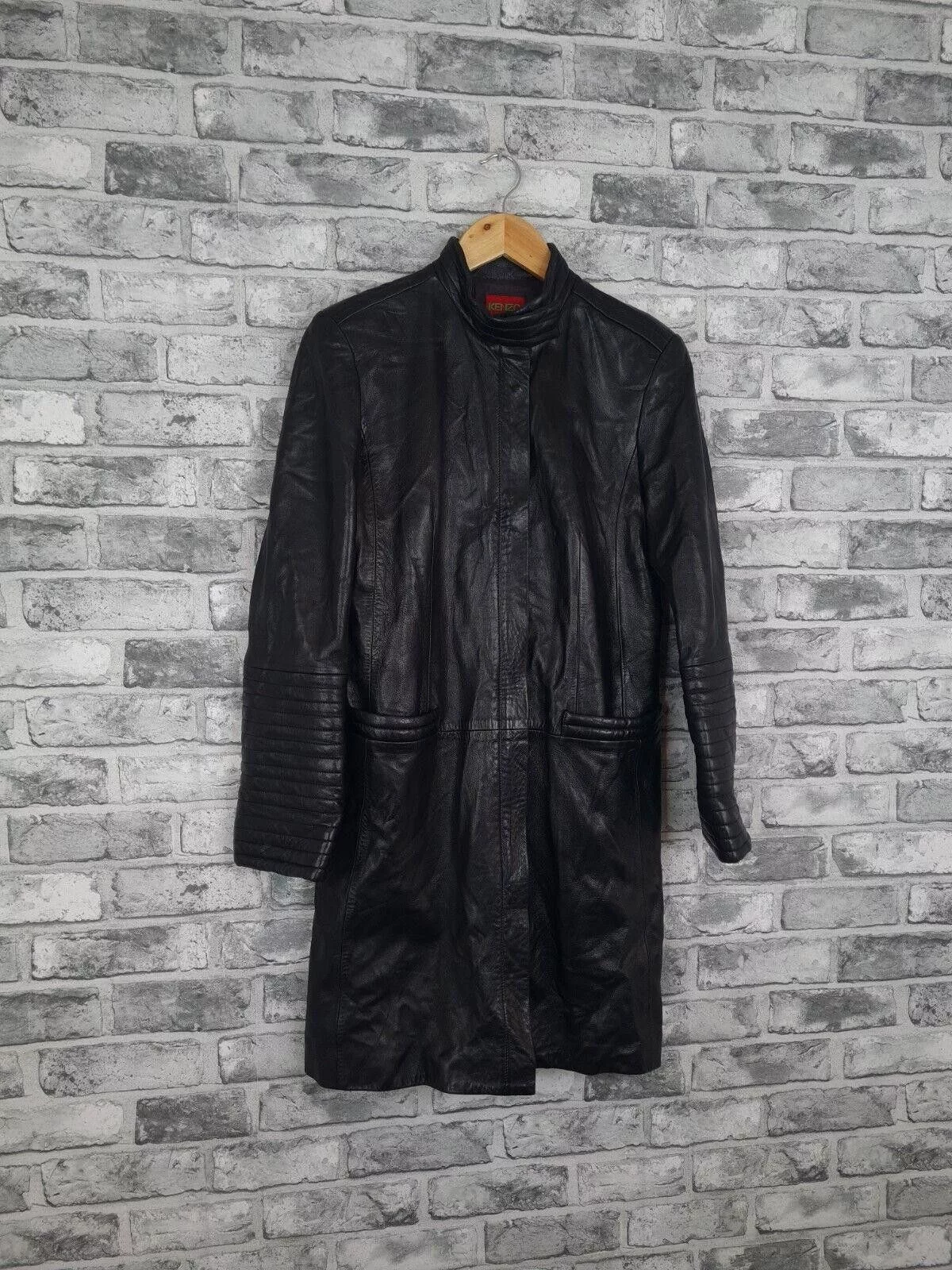 Kenzo Jackets Kenzo Leather Jacket Size 38 Fit Uk 10 Black Vtg Super Soft