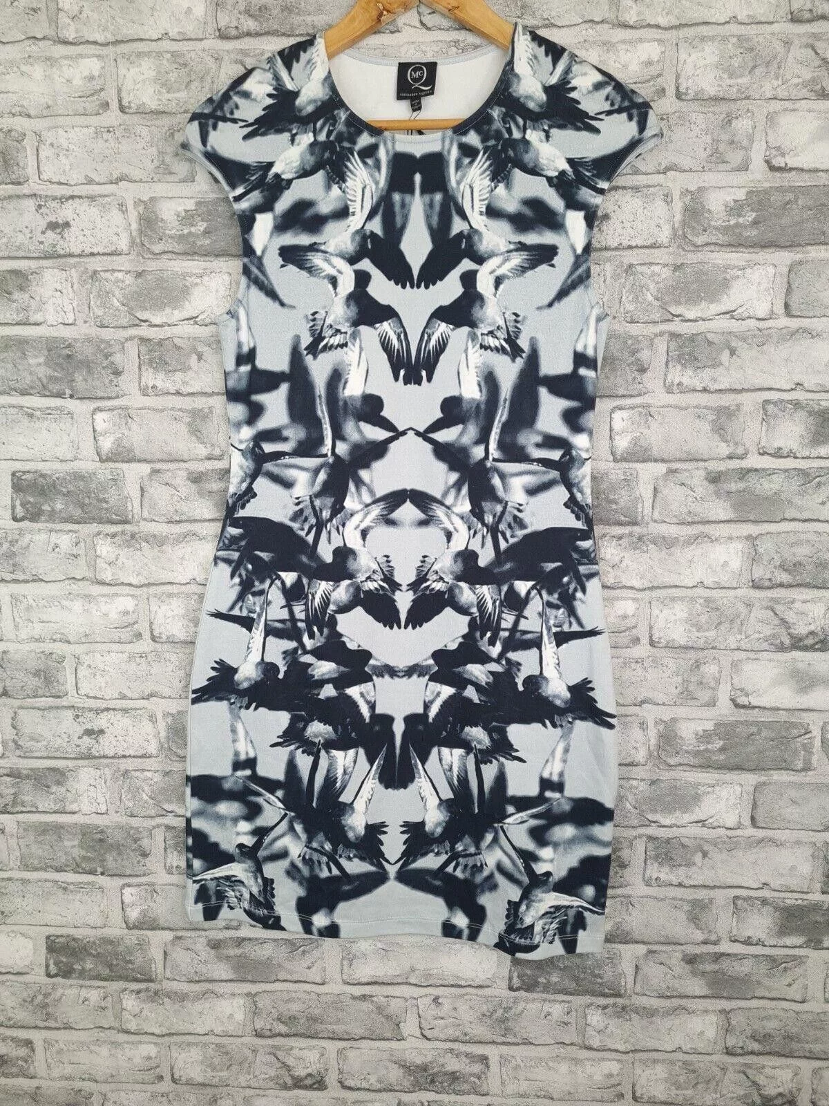 Alexander McQueen Midi Dresses Alexander McQueen ALexander Mqueen Dress SIze L Fit uk 12 Bird Print New Gray