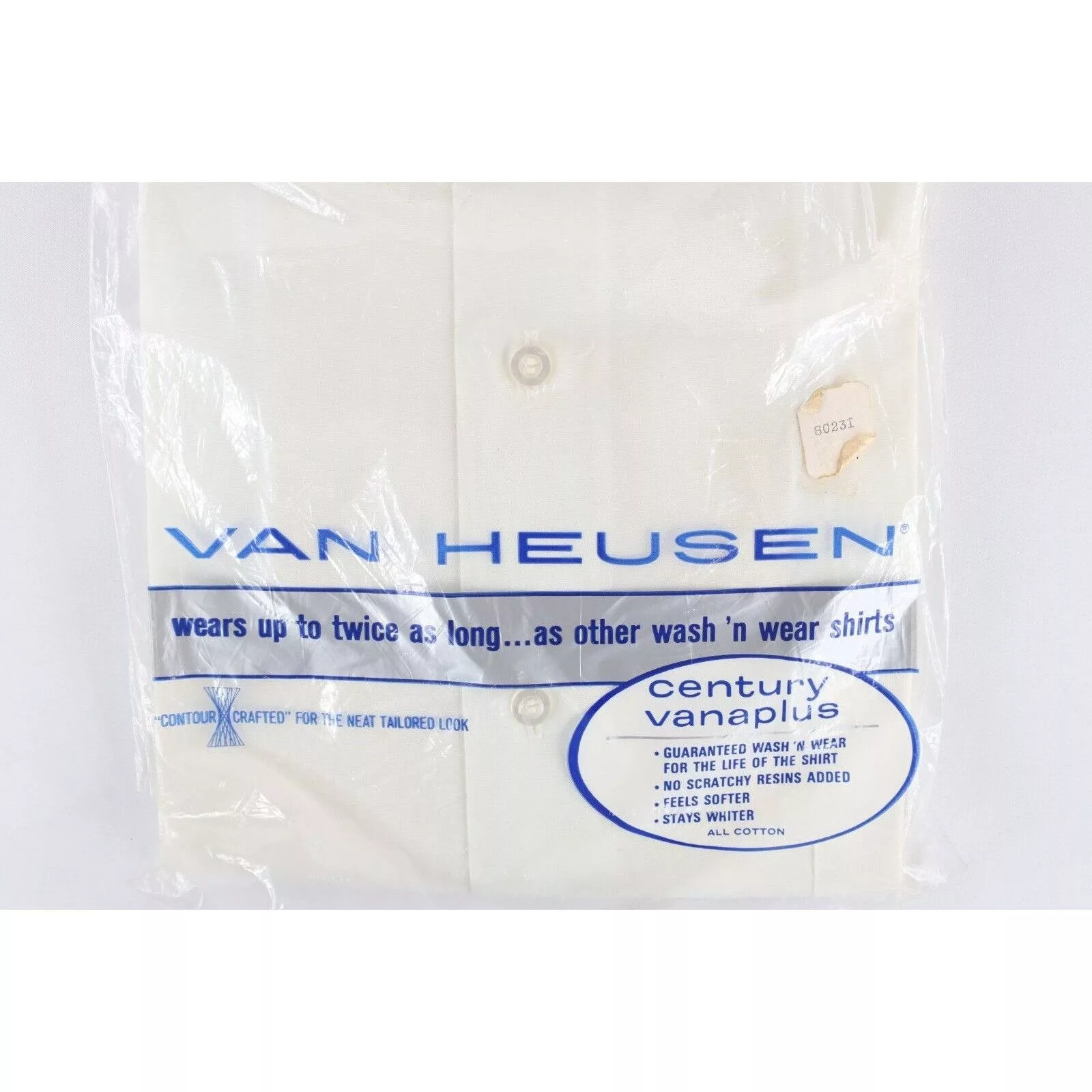 Vintage Shirts Button Ups Deadstock Vintage 60s 70s Collared Long Sleeve Button Shirt White Streetwear