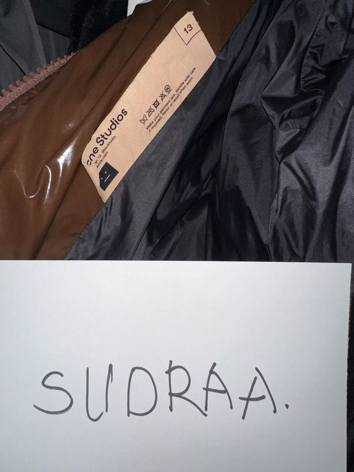 Acne Studios Light Jackets Acne Studios Brown Puffer Jacket 2021 « FACE » Collection