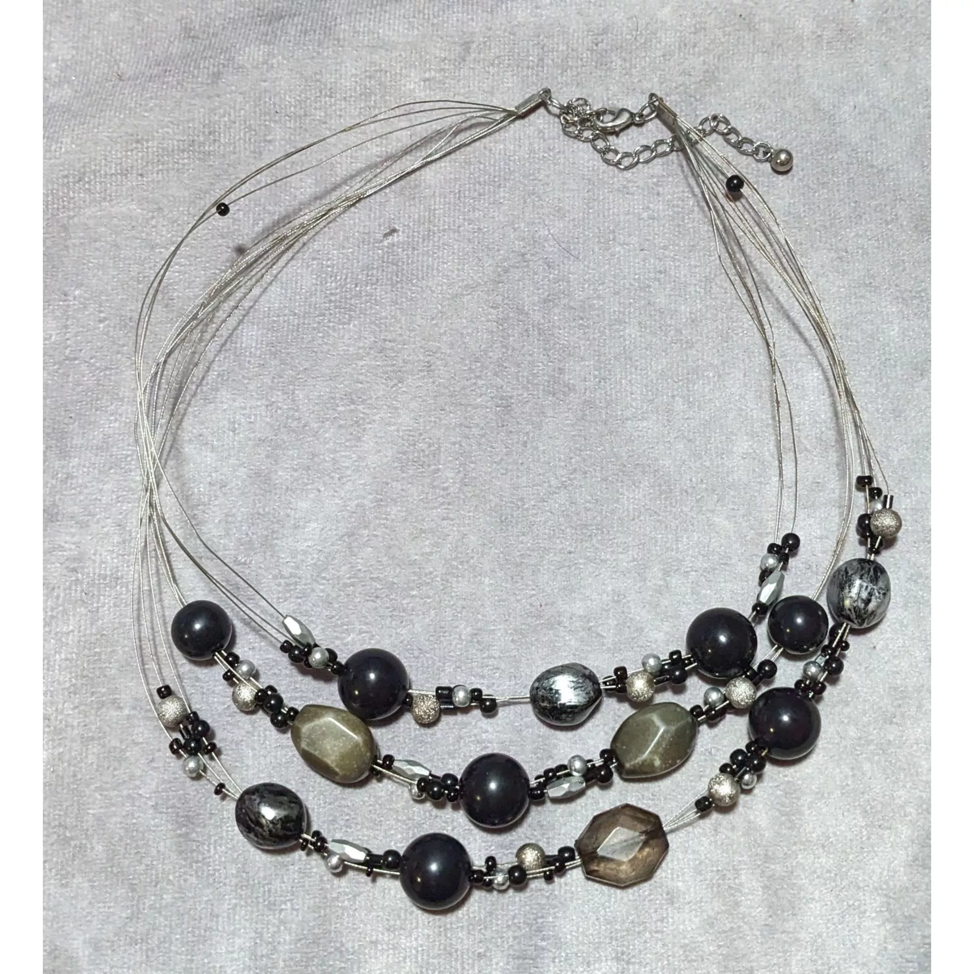 Other Necklaces Other Gothic Beaded Floating Necklace Black