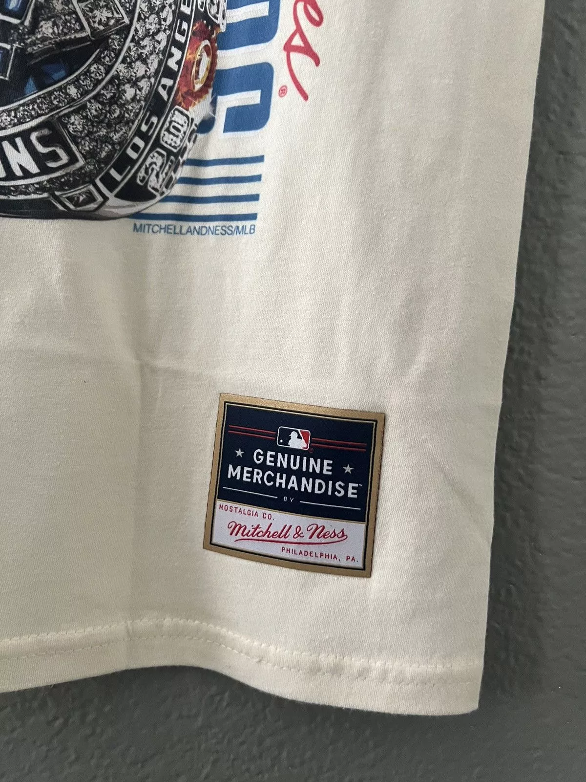 Mitchell & Ness Short Sleeve T Shirts Mitchell & Ness × Vintage Dodger Graphic Tee Beige