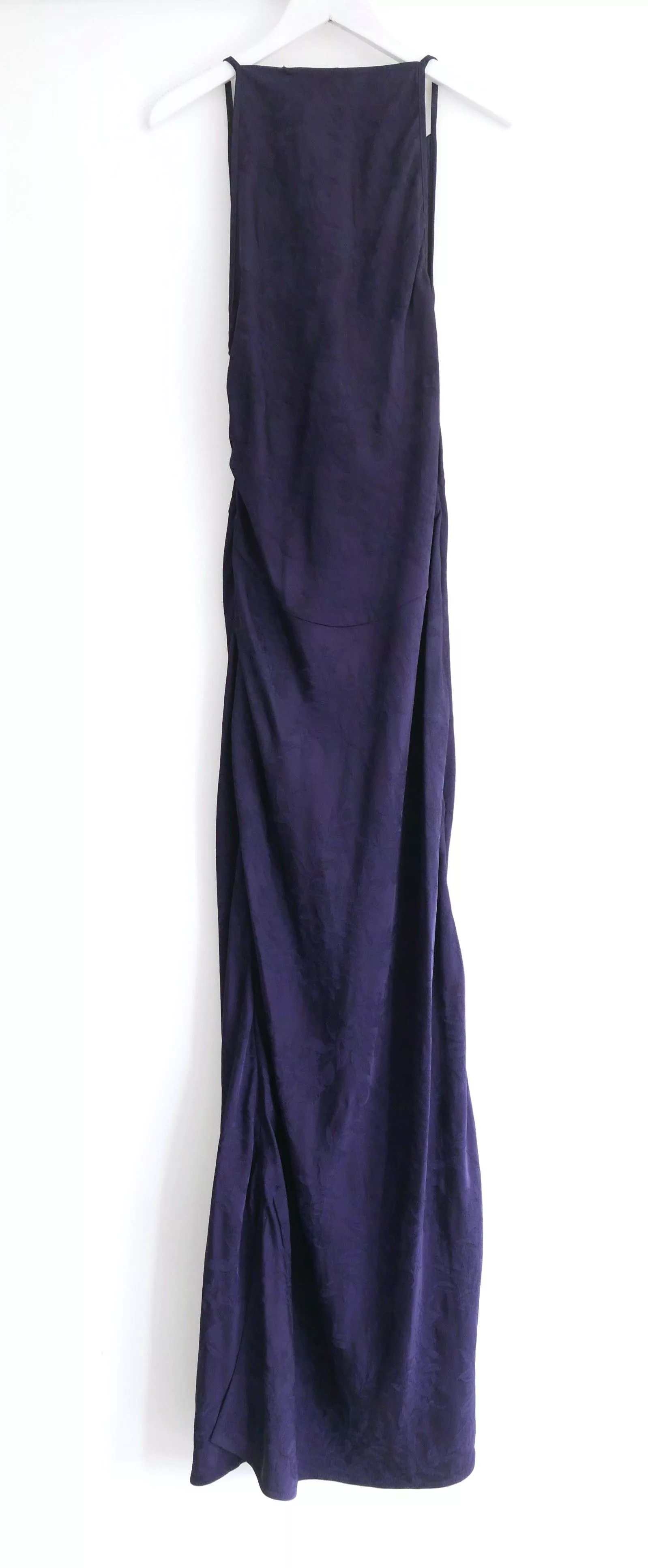 Victoria Beckham Maxi Dresses Victoria Beckham Myrtle Jacquard Drape Front Maxi Dress Blue