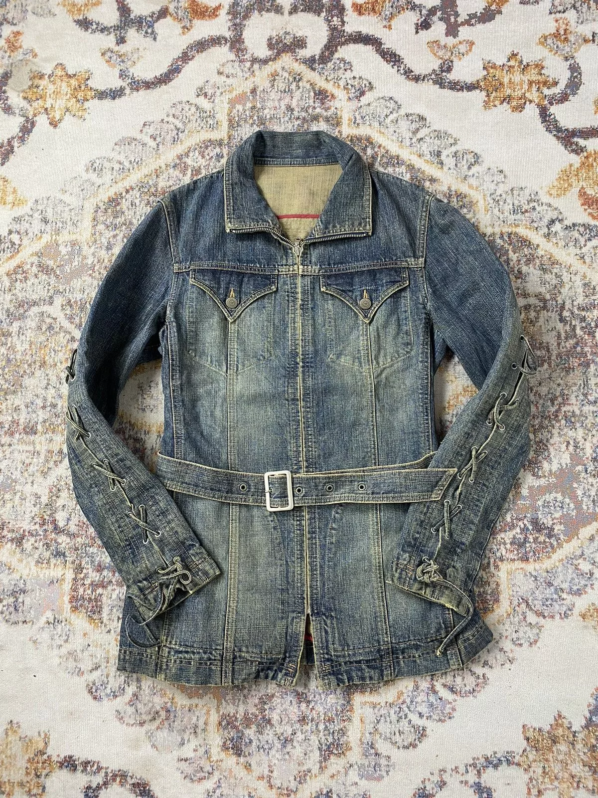 If Six Was Nine Jackets If Six Was Nine × Japanese Brand × Tornado Mart TORNADO MART BACK LACES Jacket Gray