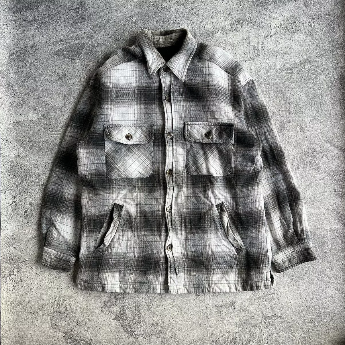 Flannel Shirts Button Ups Flannel × Japanese Brand × Vintage TRAY UP Plaid Veterano Flannel Jacket Black