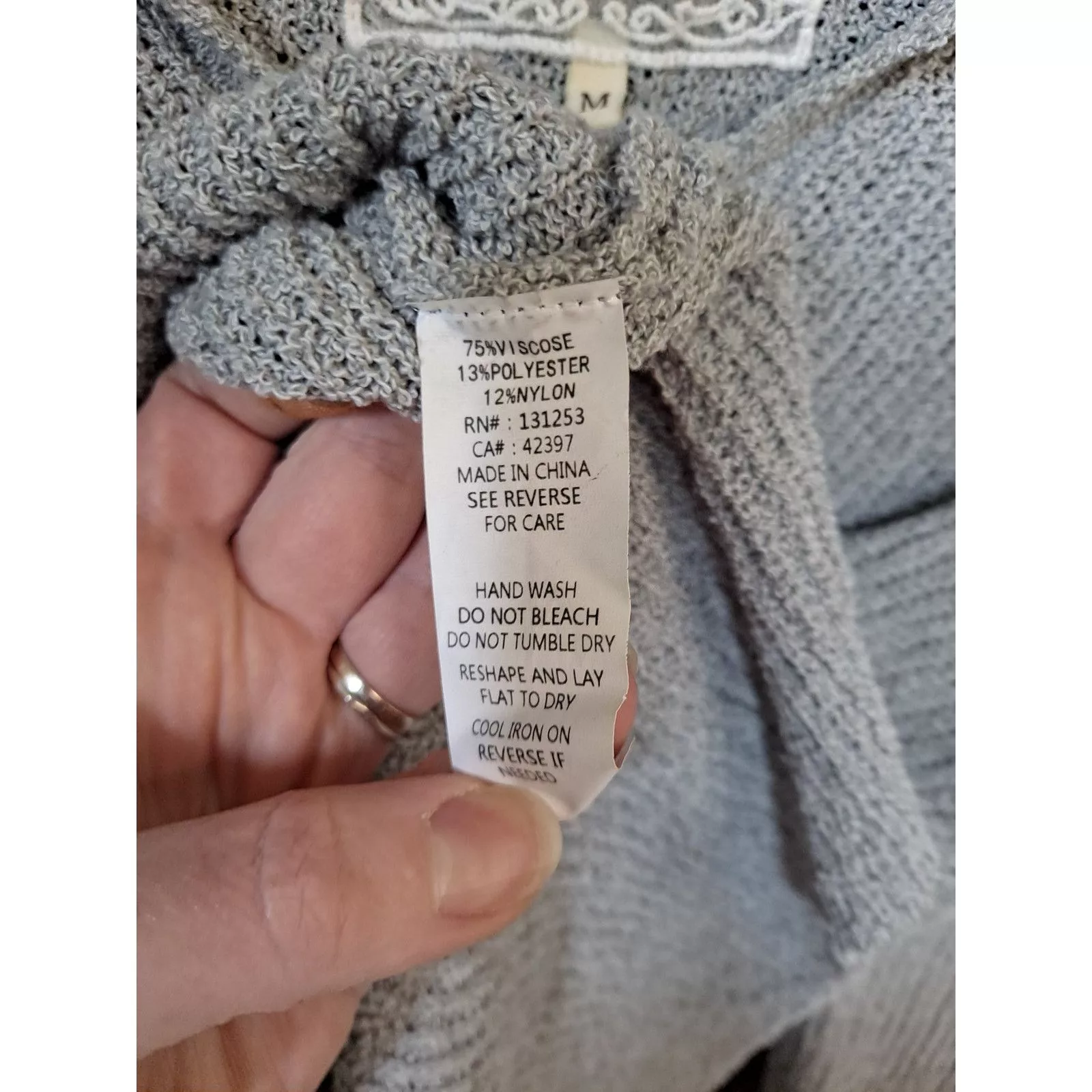 Other Sweaters Other Pink Martini Gray Knit V Neck Sweater Size Medium