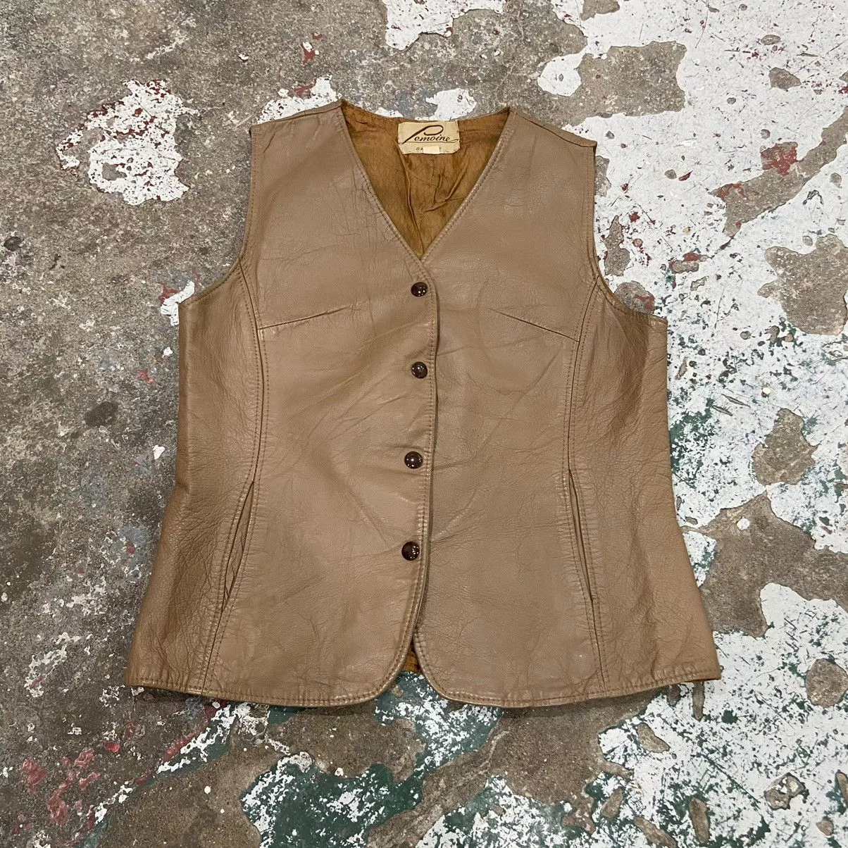 Vintage Vests Vintage Brown Leather Vest