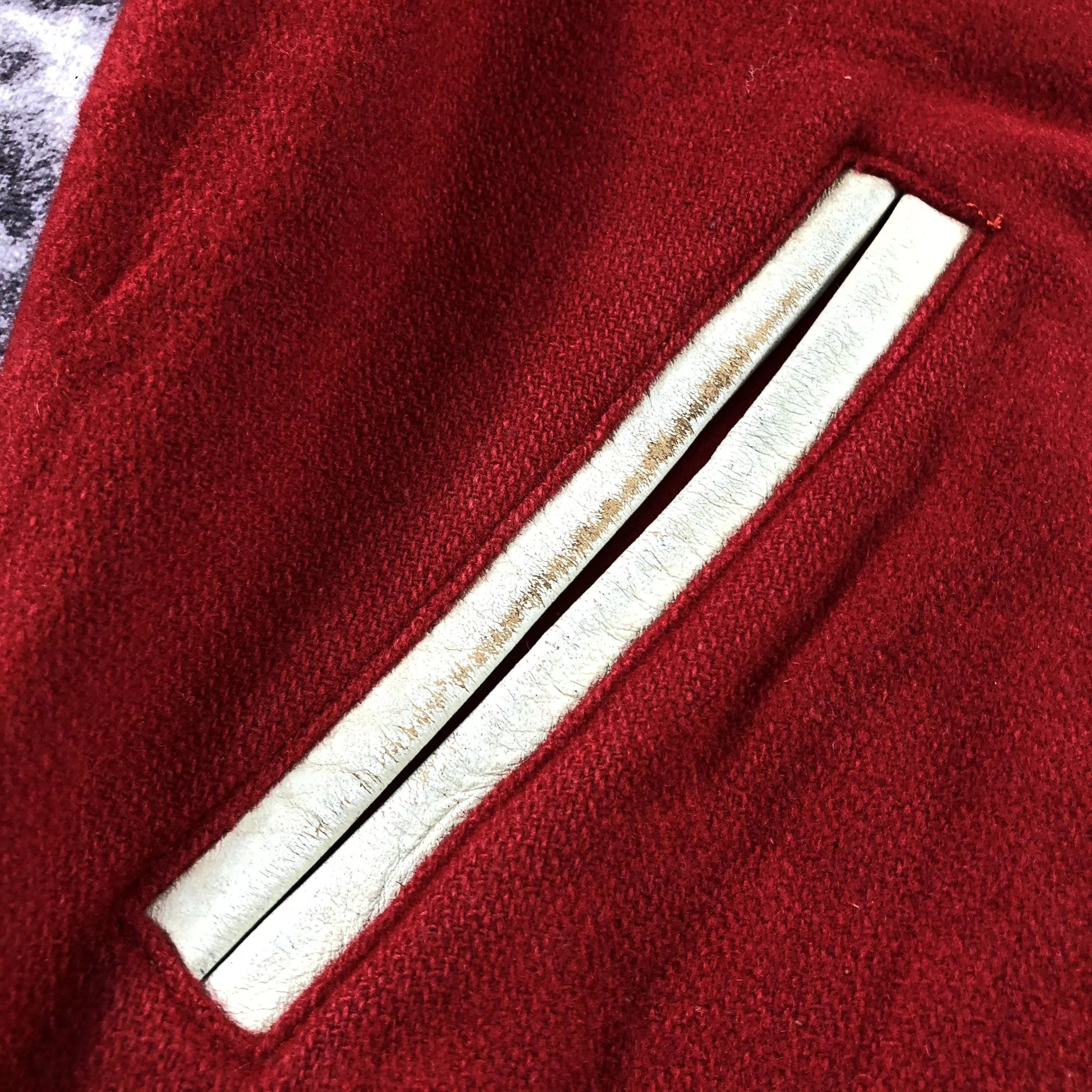 Vintage Light Jackets Vintage Wool Letterman Jacket-M255 Red