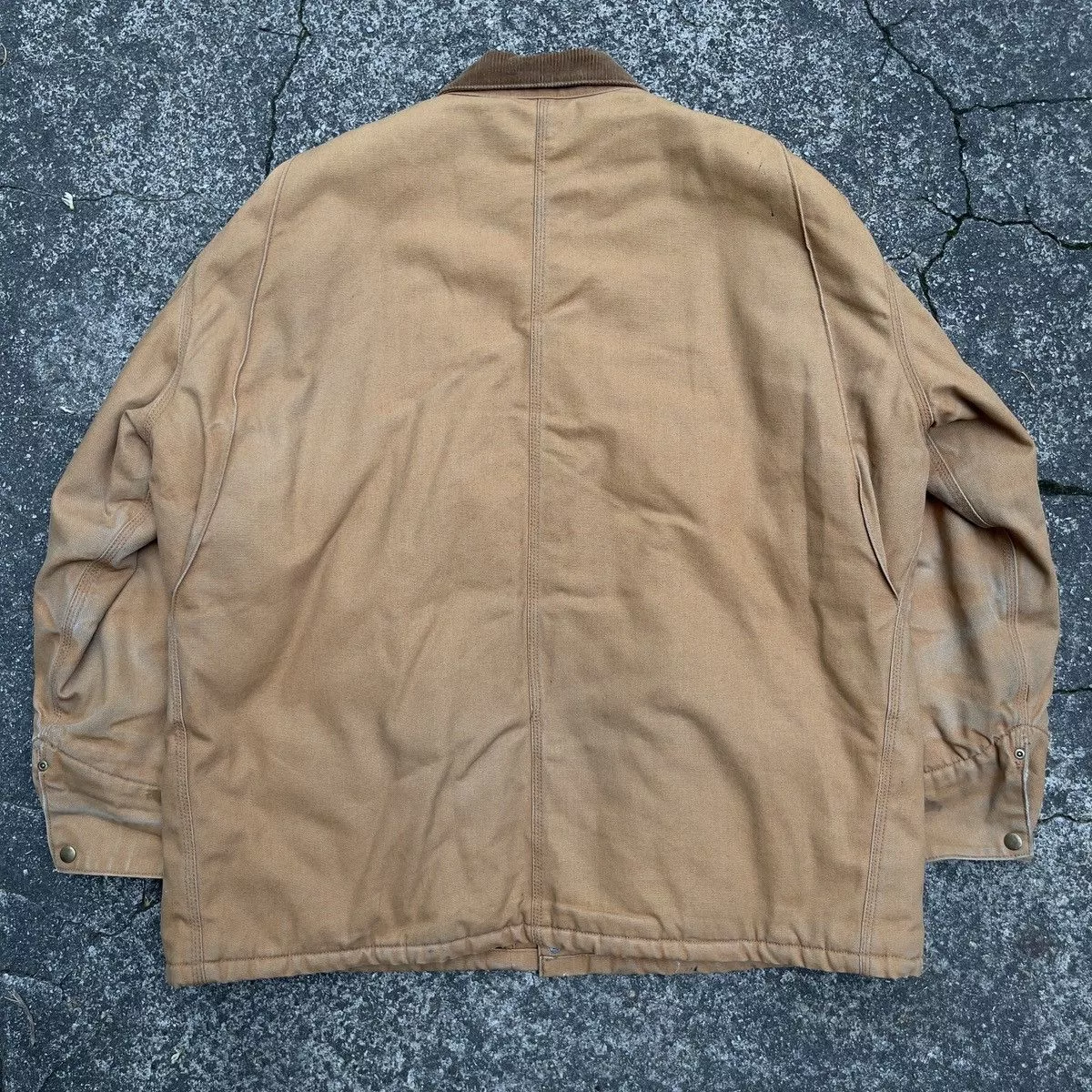 Carhartt Heavy Coats Carhartt × Dickies × Vintage Vintage Thrashed 90’s BIG SMITH Insulated Detroit Jacket Beige