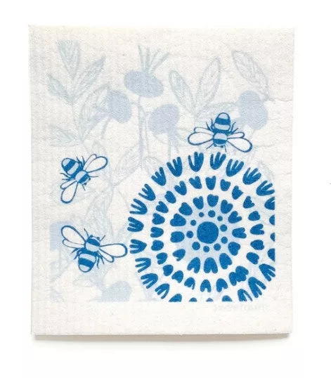 Bloom in Blue Swedish Dishcloth