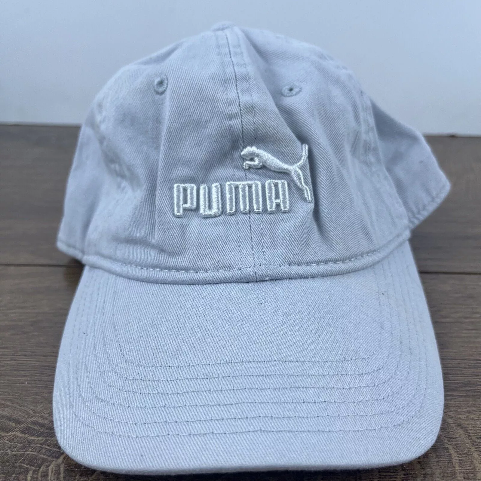 Puma Hats PUMA White Gray Hat PUMA Hat White Adjustable Hat White Adul