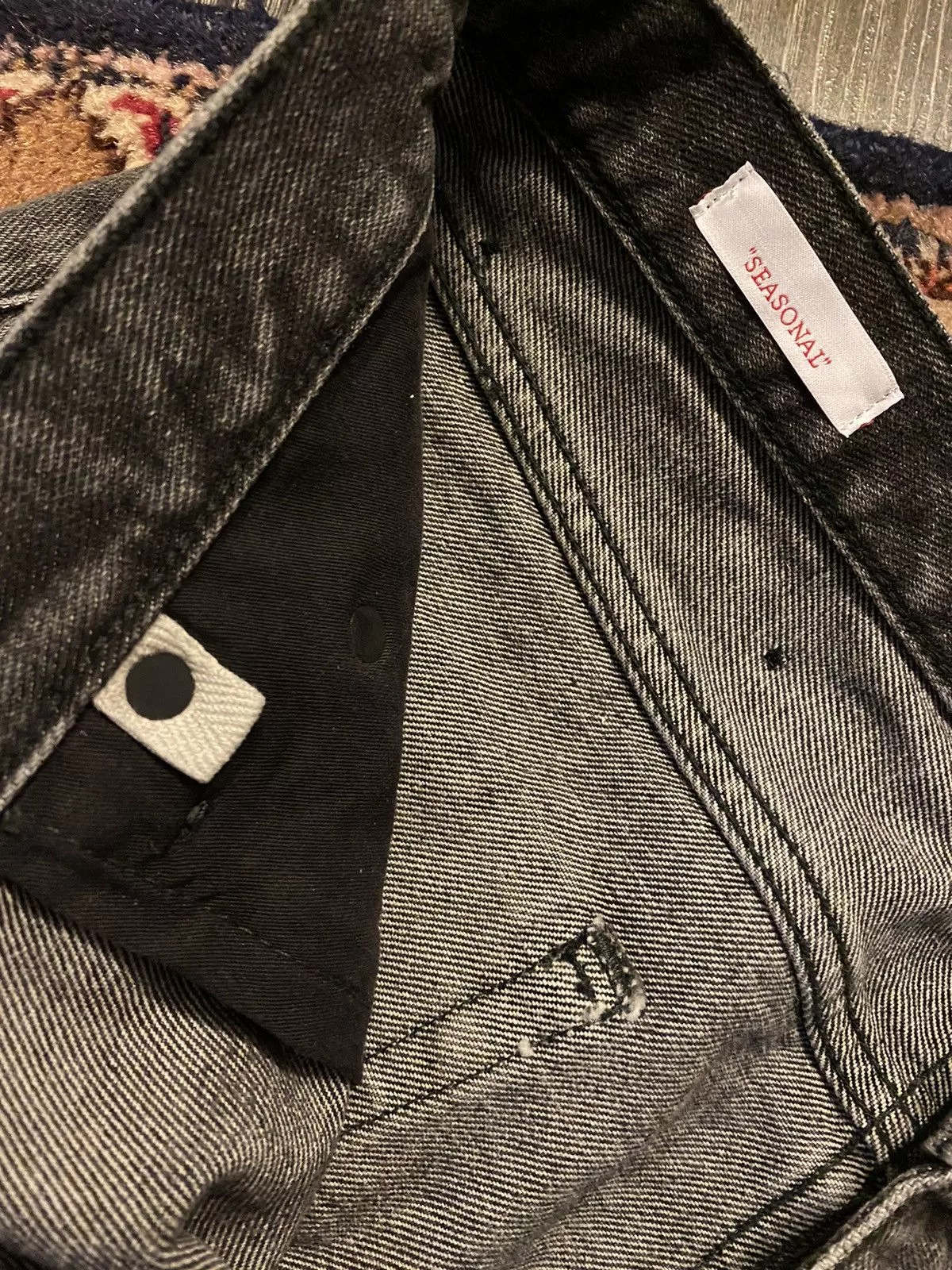 Off-White Denim Off-White × Virgil Abloh Painter Slim Diagonal Embroidered Denim Gray
