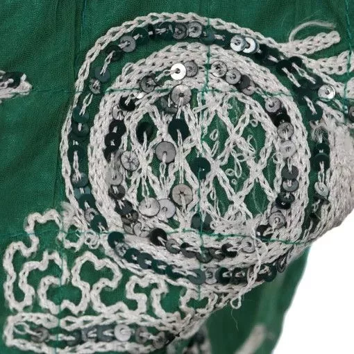 Junya Watanabe Shirts Button Ups Junya Watanabe Shirt Sequin Design Stitch Short Sleeve Green