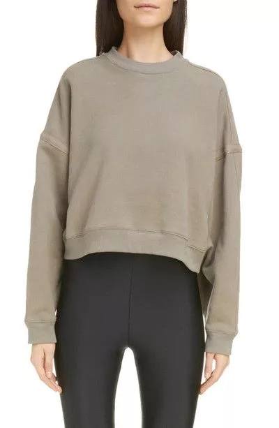Saint Laurent Paris Sweatshirts Saint Laurent Paris o1b1hav110724 Cropped Crewneck Sweatshirts in Beige