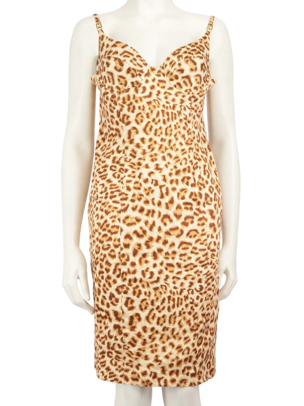 Escada Midi Dresses Escada Brown Knee Length Leopard Print Dress