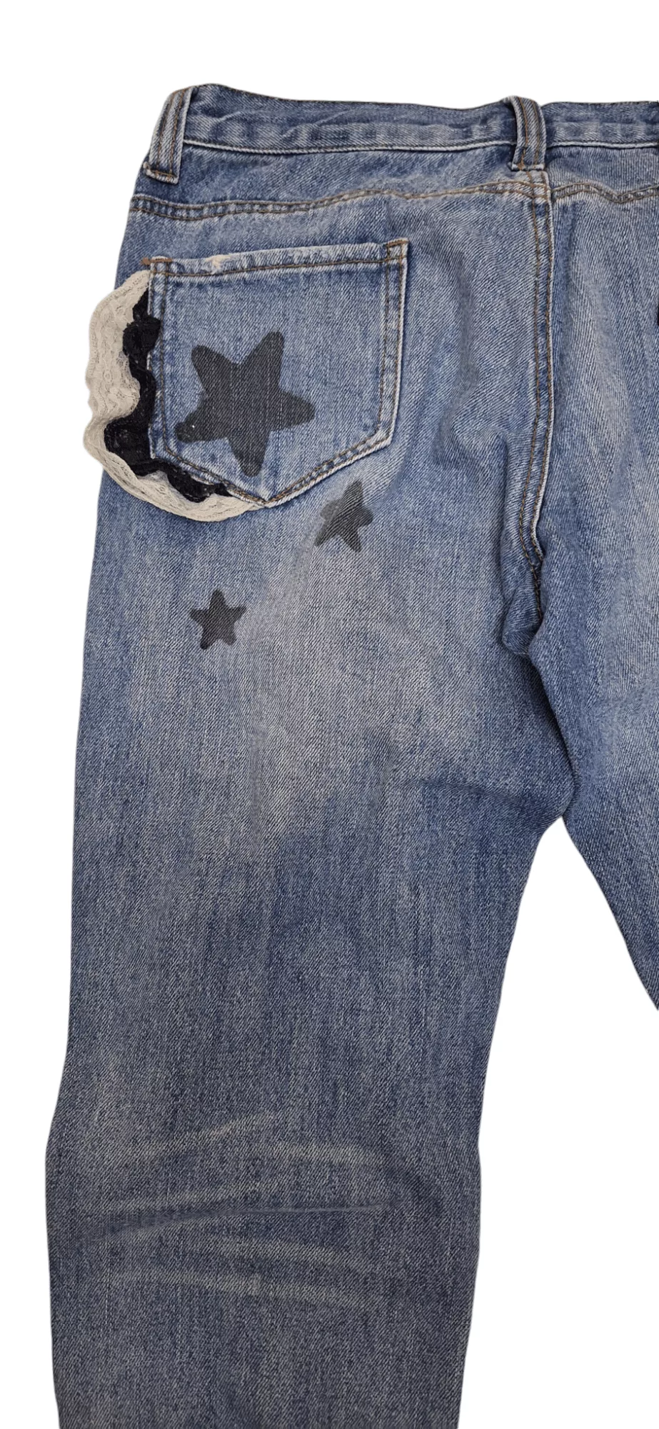 Seditionaries Jeans Hell Cats Punk Spikes Distressed Seditionaries Zipper Leg Blue Streetwear