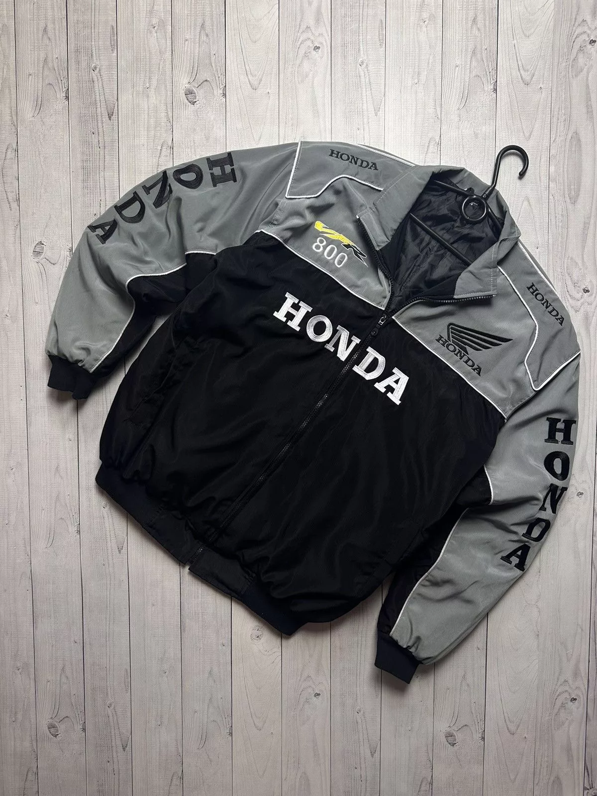 Honda Bombers Honda × Vintage Vintage Honda racing bomber jacket size XL big logo Gray