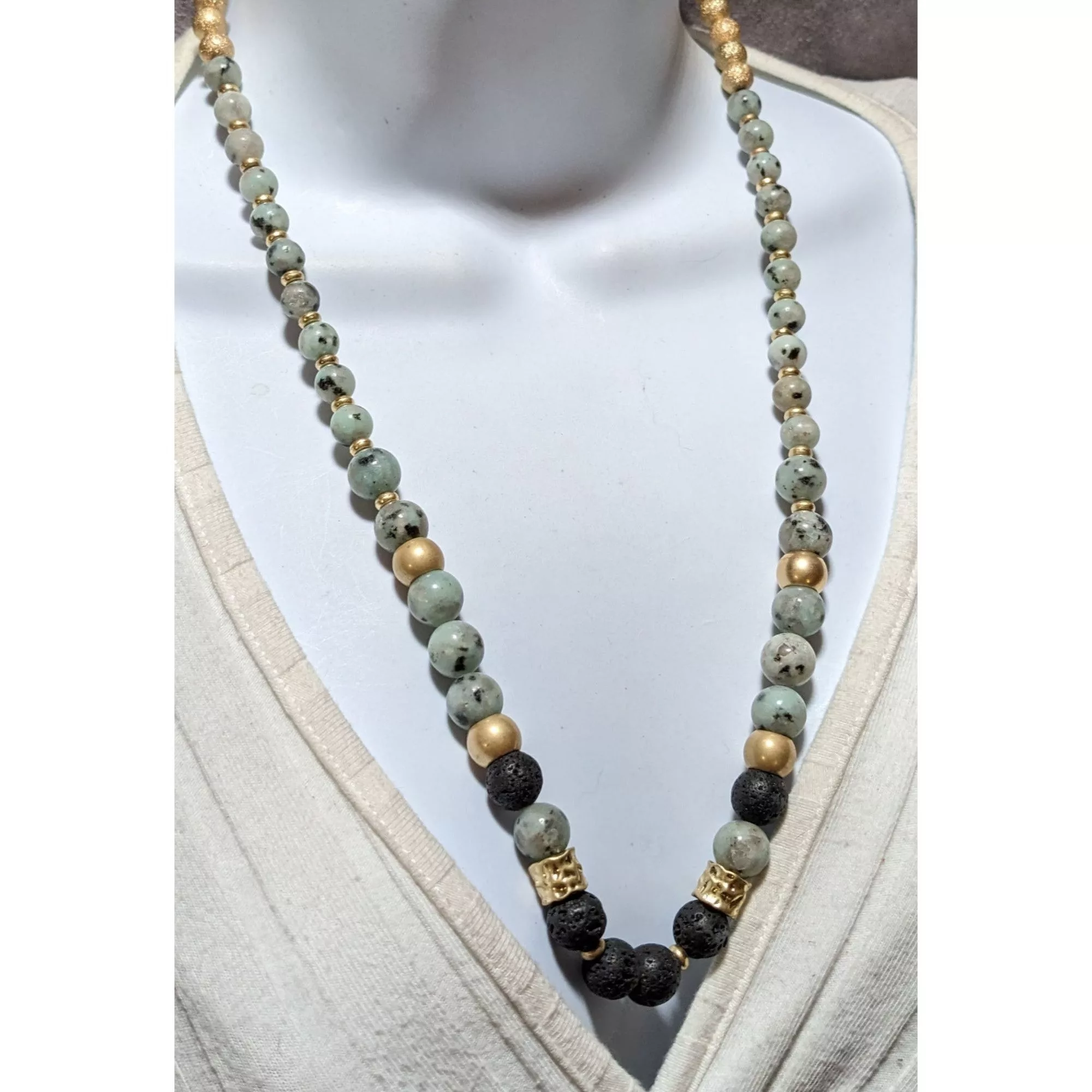 Other Necklaces Other Lava Agate Beaded Necklace Multi