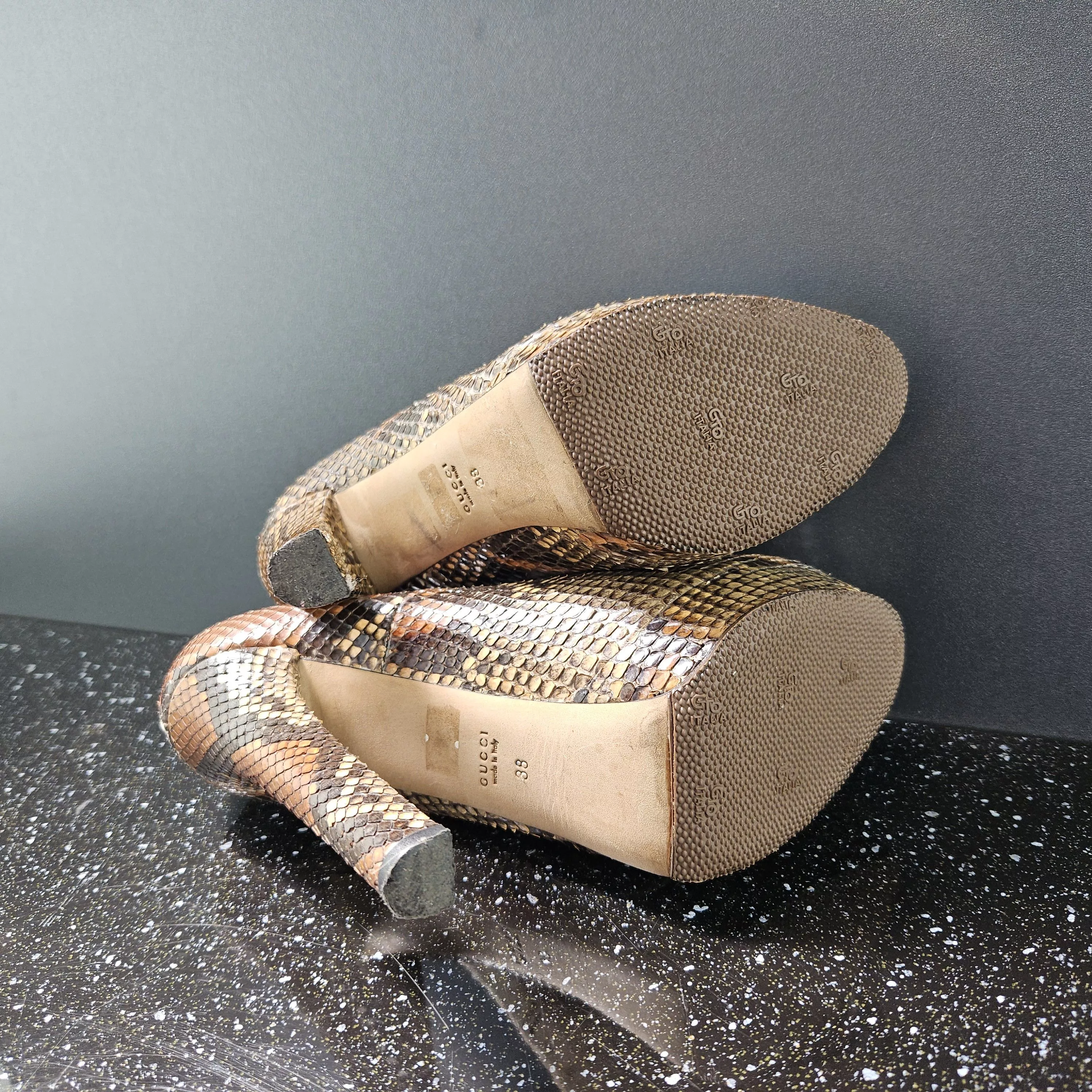 Gucci Heels Gucci Python Heels Sz 38 Gray