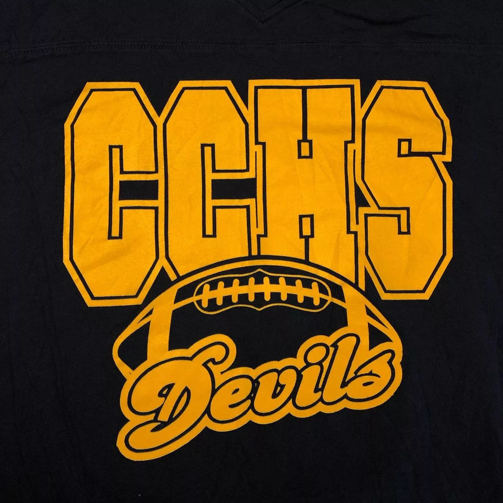 Other Short Sleeve T Shirts Other Navy CCHS Devils Football Graphic Number Tee Blue