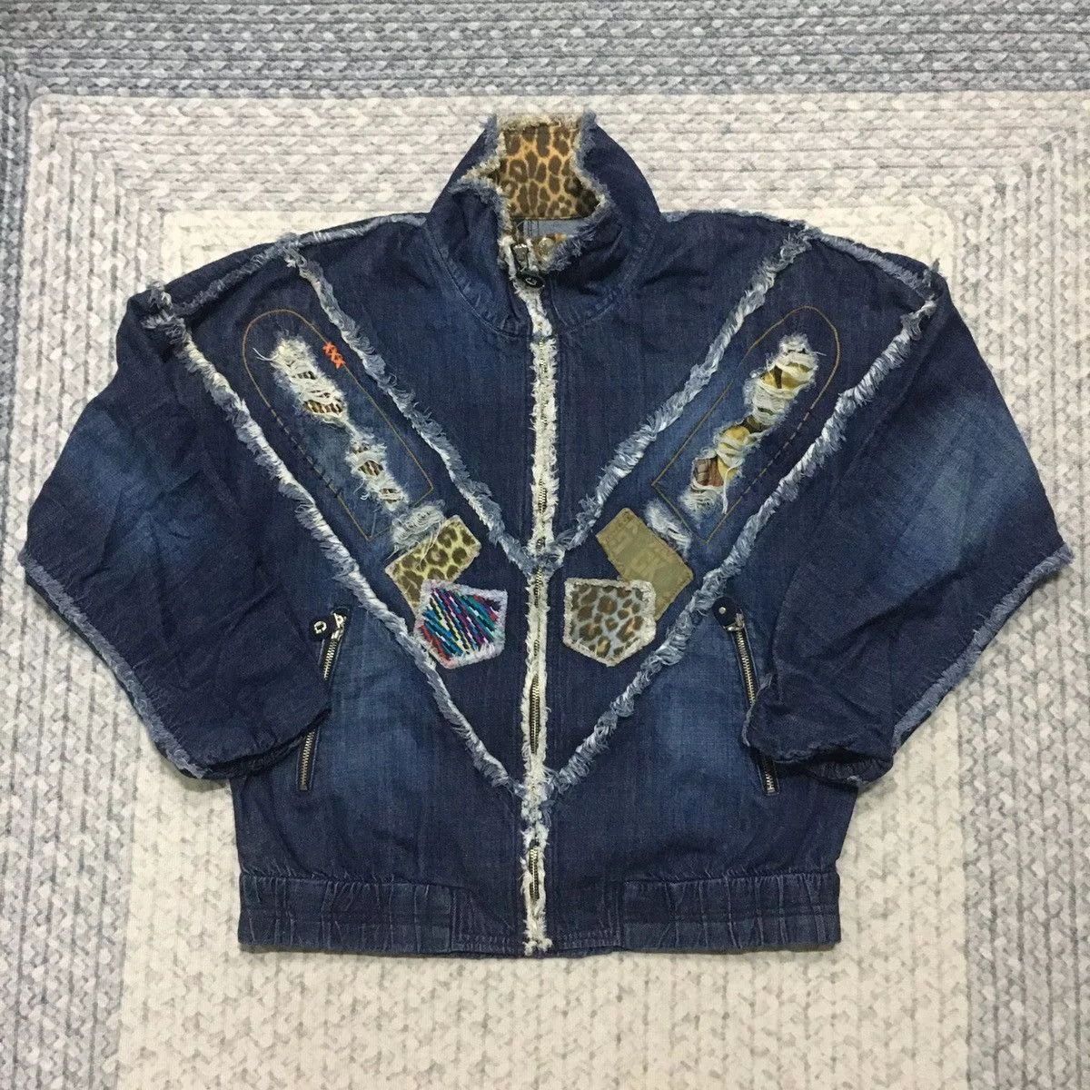 If Six Was Nine Denim Jackets If Six Was Nine × Japanese Brand Rare La Moda Goji Hippie Patchwork Denim Jacket Blue Avant-Garde