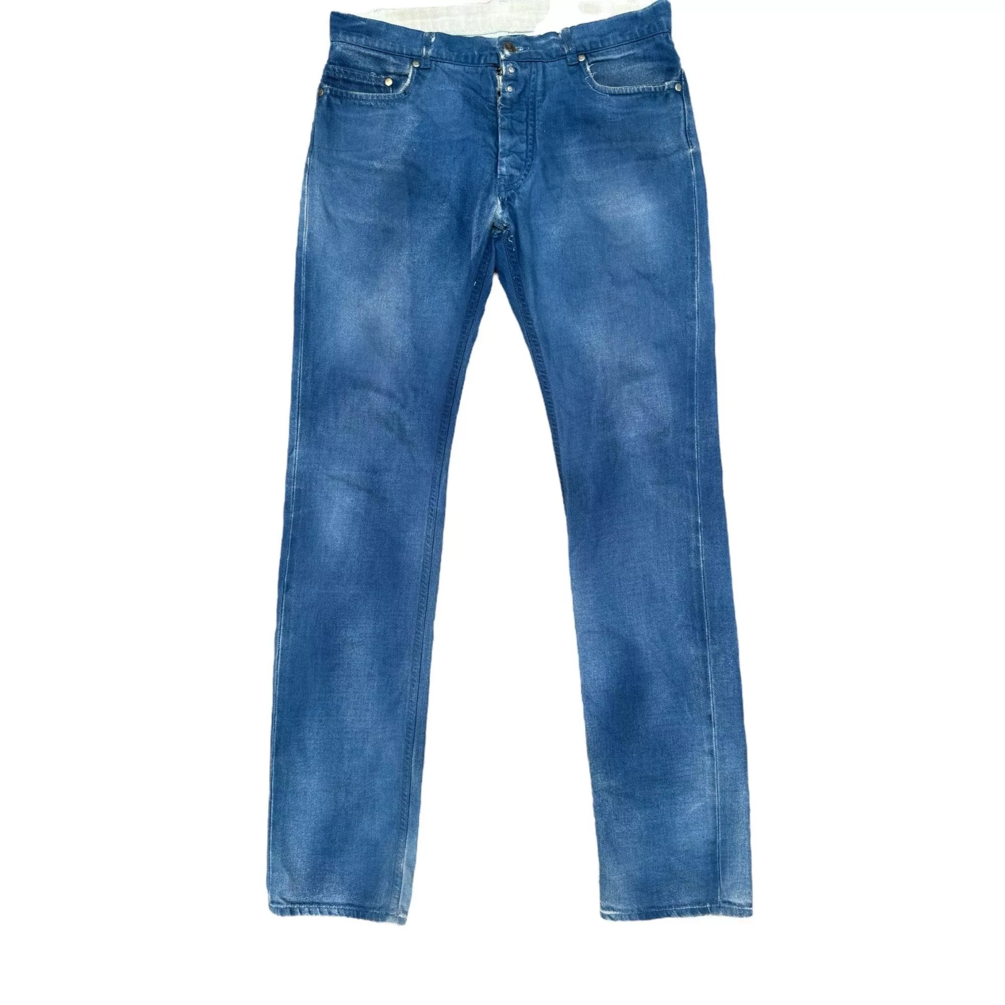 Maison Margiela Denim Maison Margiela Vintage Blue Painted Denim Jeans