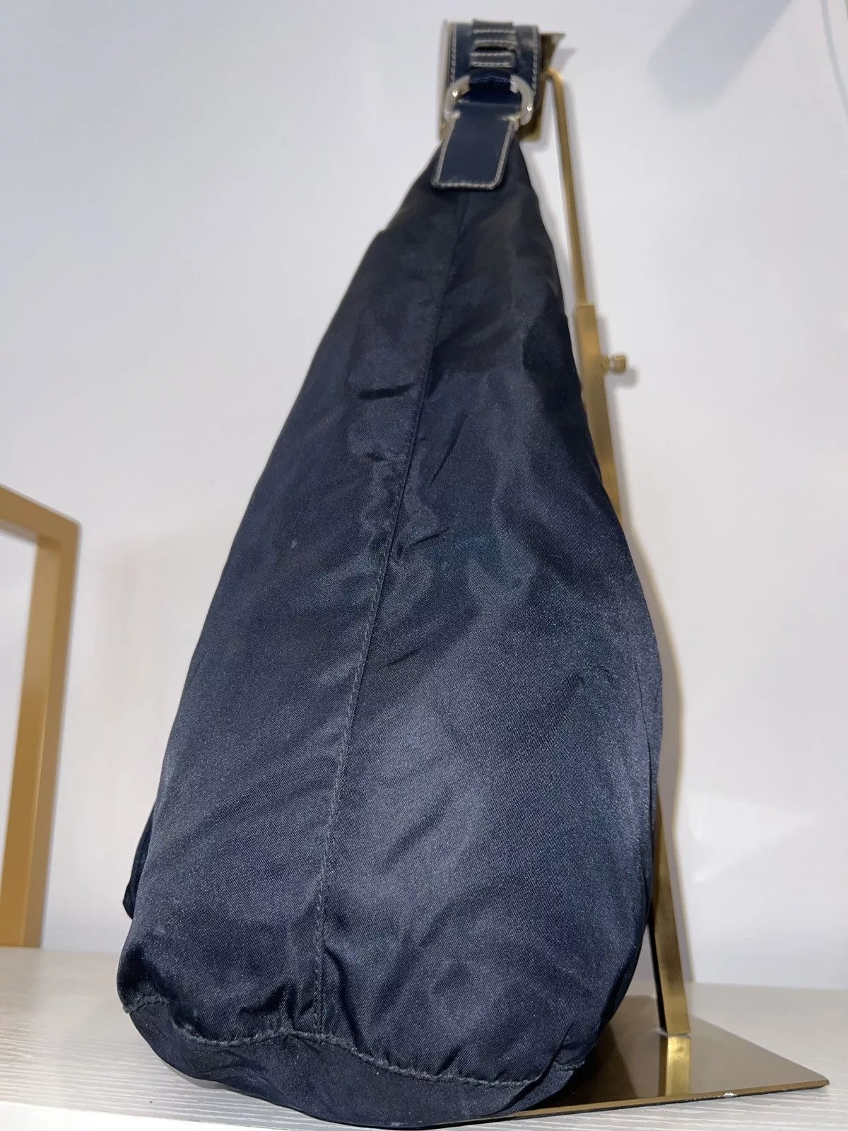Prada Shoulder Bags PRADA Tessuto Nylon Hobo Navy Blue Shoulder Bag Handbag