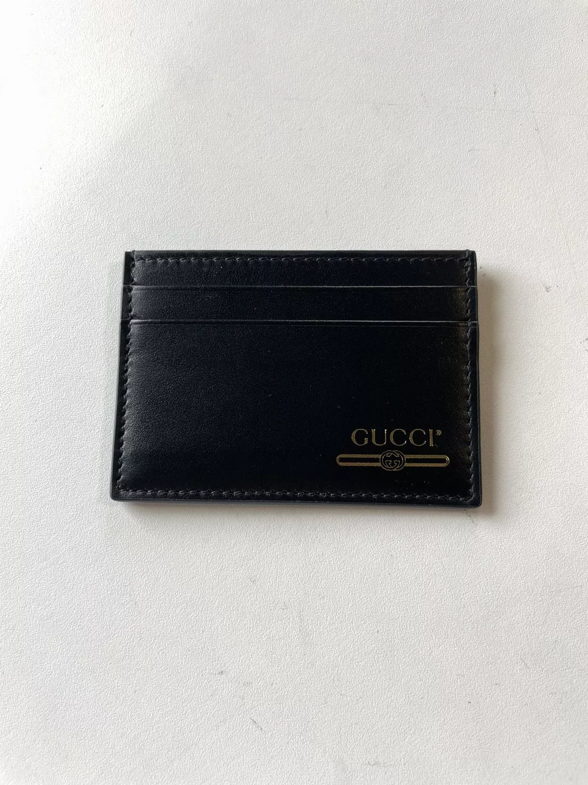 Gucci Wallets Gucci Printed Leather Card Holder Black
