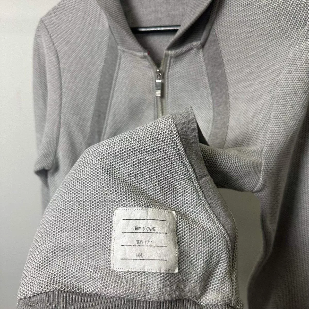 Thom Browne Bombers THOM BROWNE ZIP BOMBER JACKET Gray Luxury