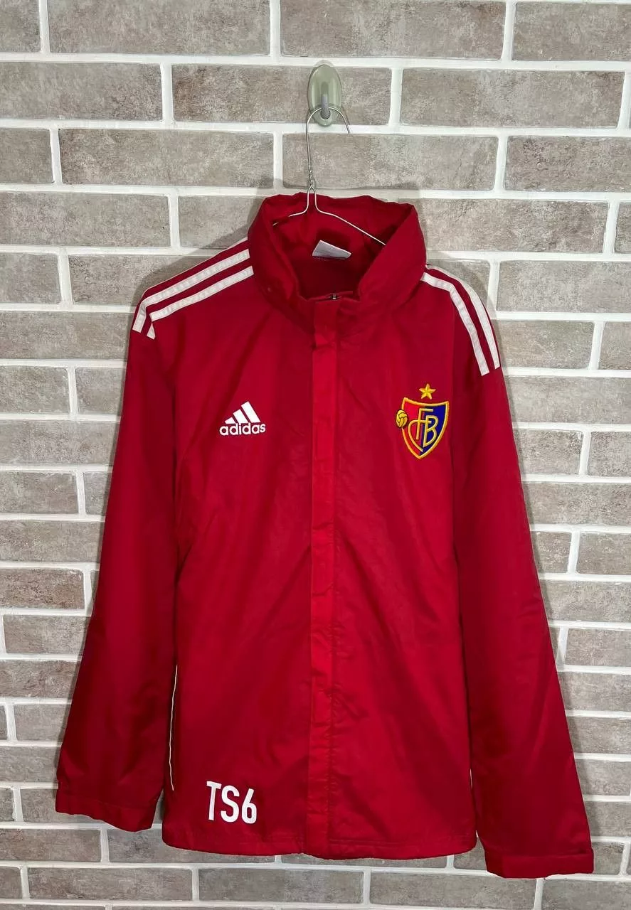 Adidas Raincoats Adidas FC Basel 1893 Swiss Track Zip Jacket Football Soccer Red