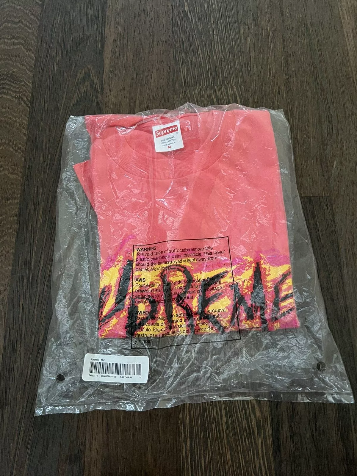 Supreme Short Sleeve T Shirts Supreme Scratch Tee Pink