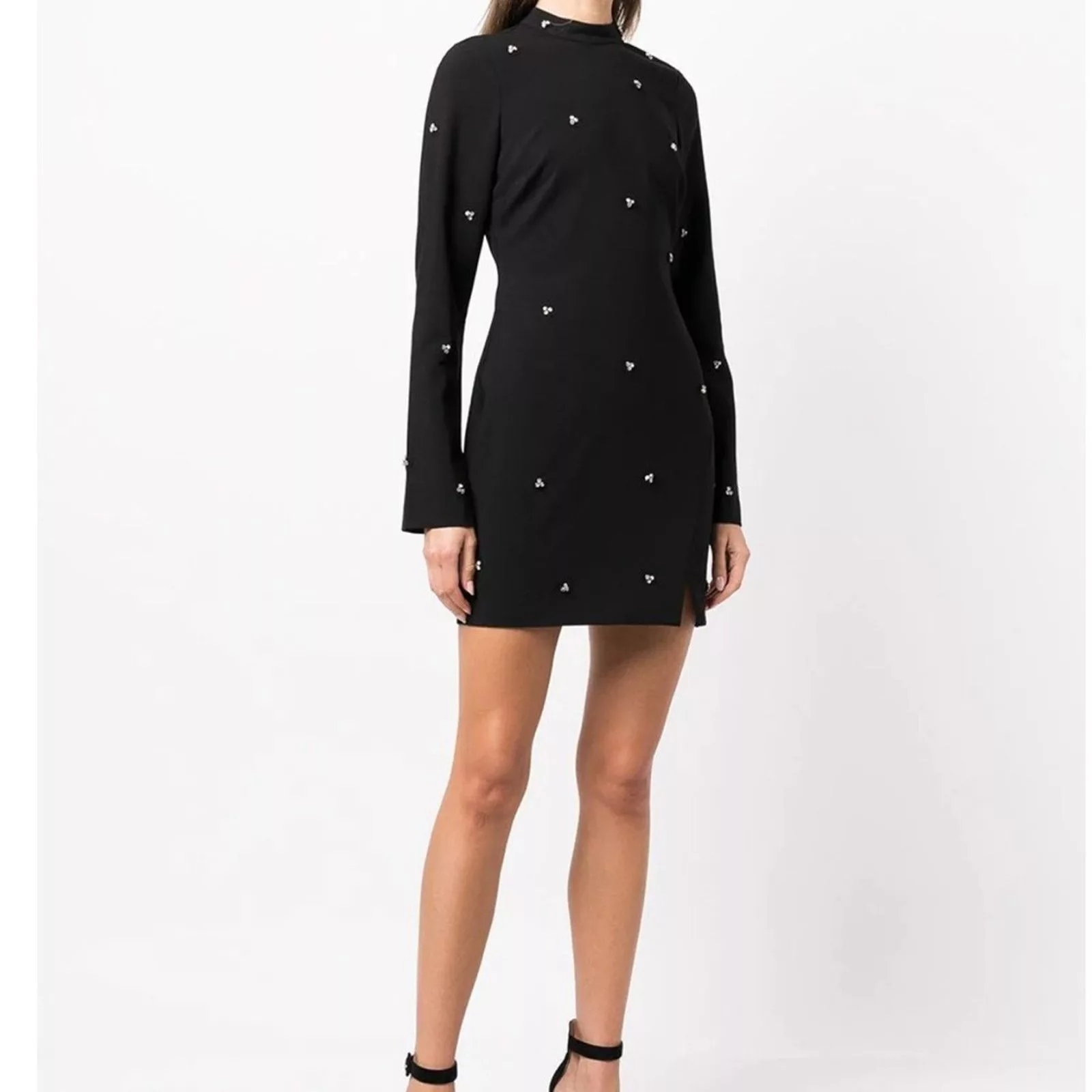 LIKELY Mini Dresses Likely Phillips Diamond Stud Detail Mini Dress Black