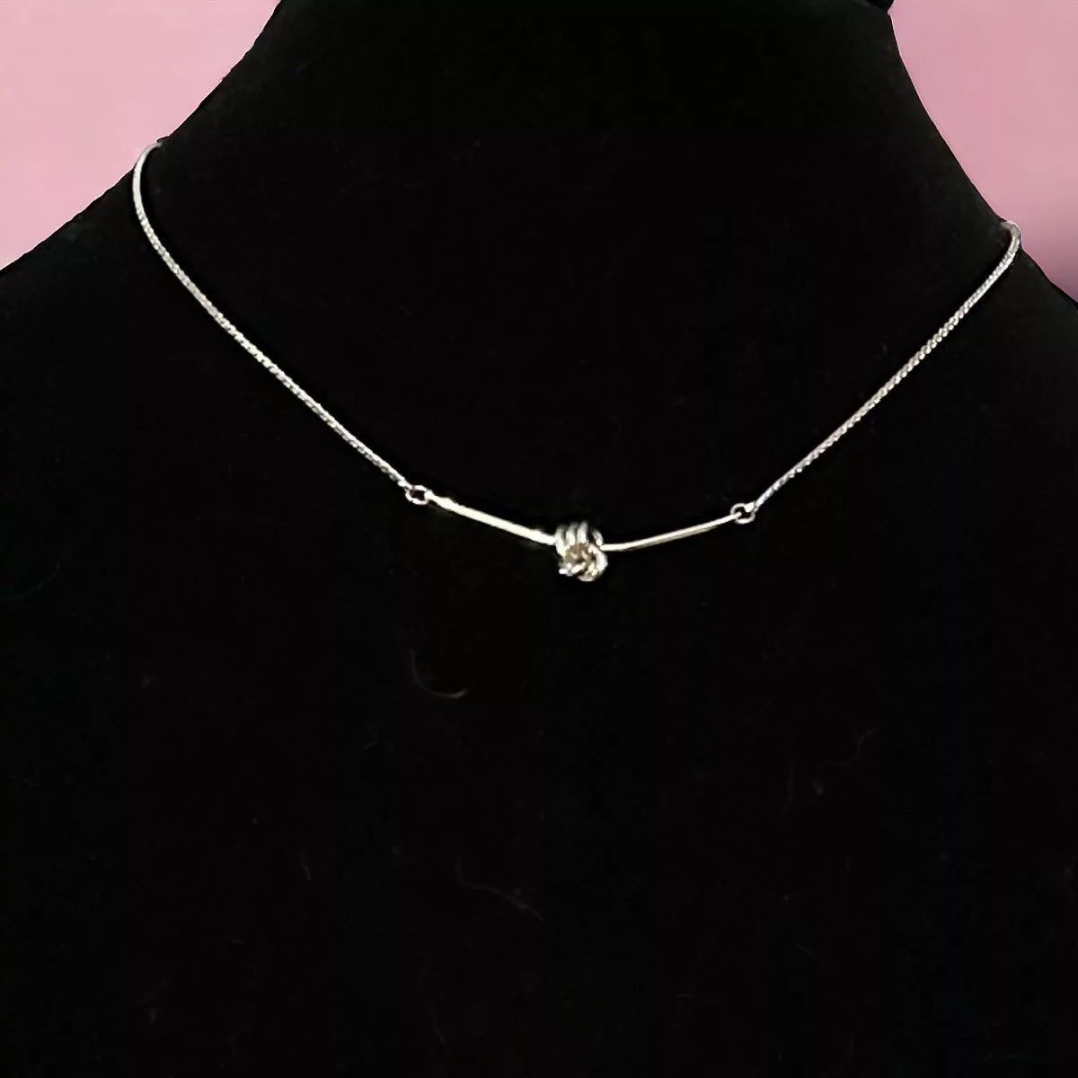 Monet Necklaces Vintage Monet love knot necklace Silver