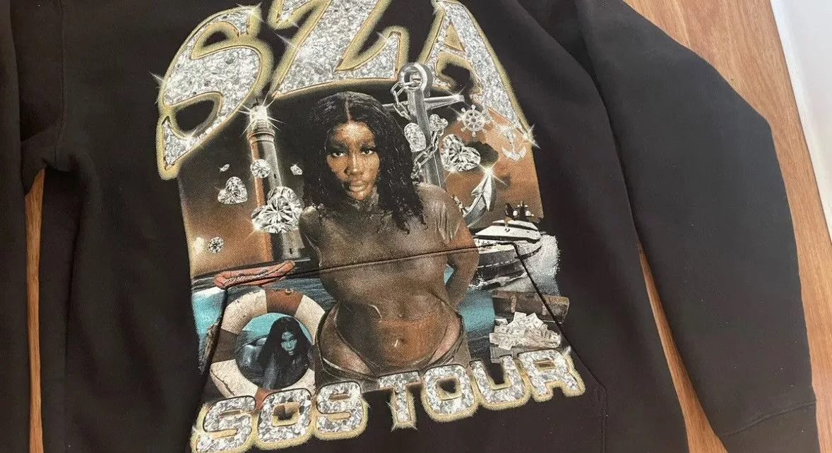 Top Dawg Entertainment Sweatshirts Hoodies Top Dawg Entertainment SZA SOS Tour Hoodie in Large Black Streetwear