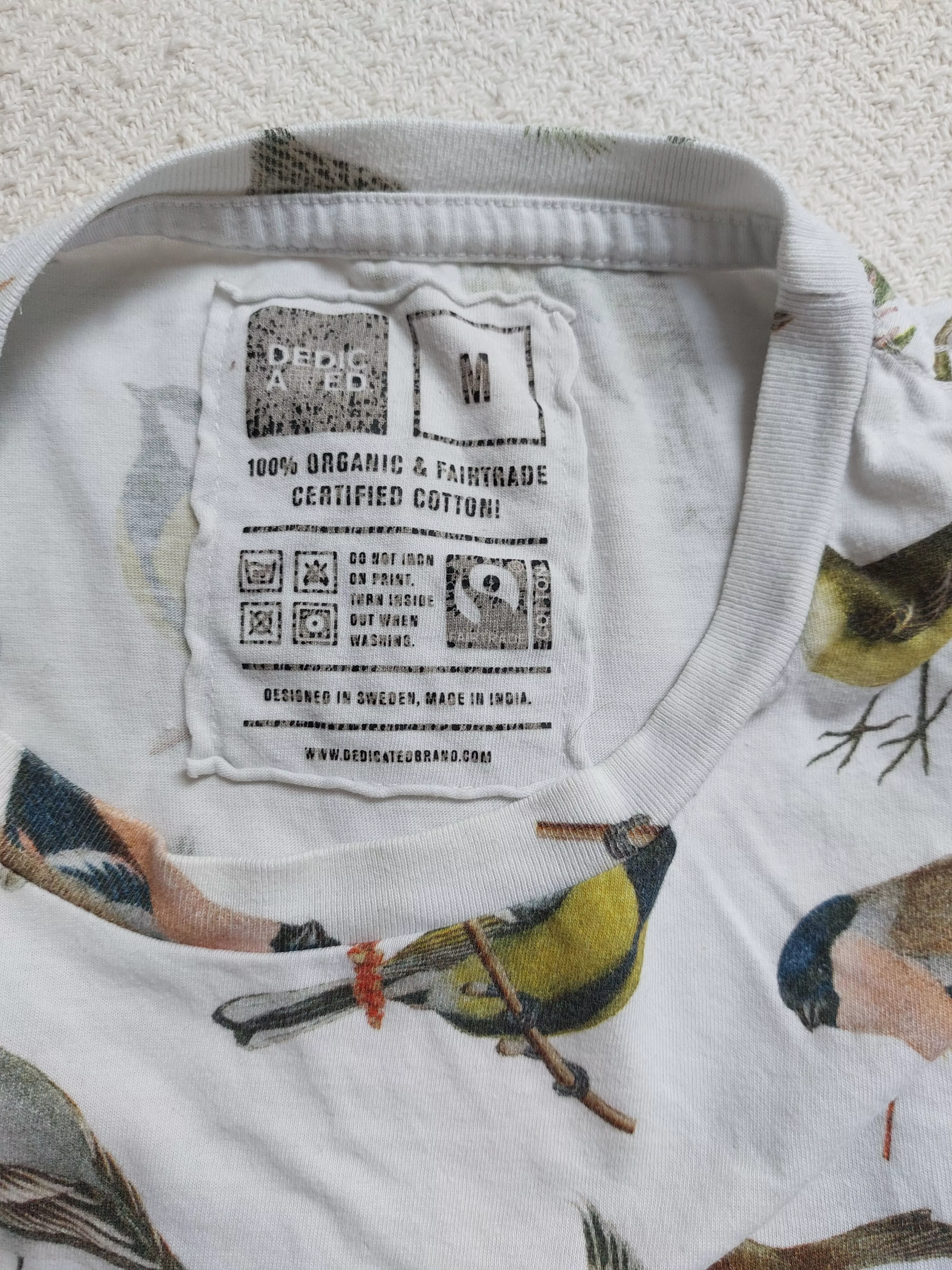 Other Short Sleeve T Shirts Other Dedicated birds T-shirt M organic cotton White Vintage