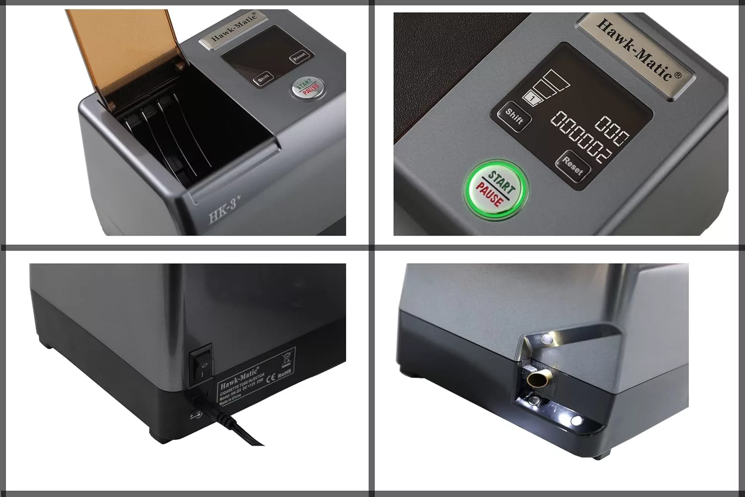 HawkMatic HK3+ Automatic Electric Cigarette Injector Machine Cigarette Roller Machine