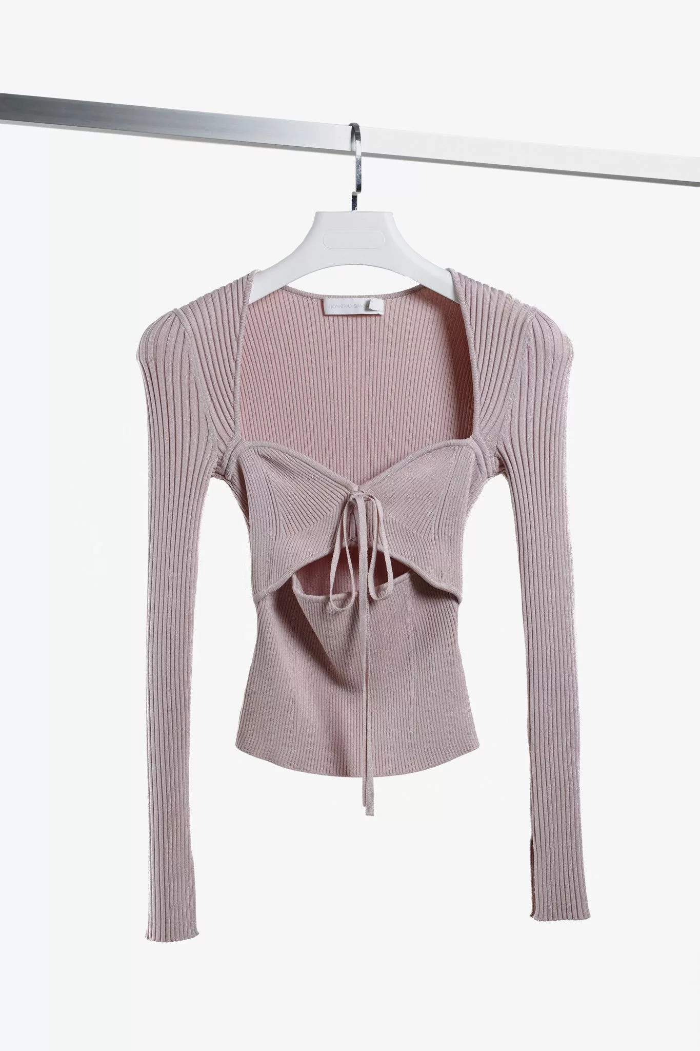 Jonathan Simkhai Blouses Jonathan Simkhai Pink Ribbed Sweetheart Top